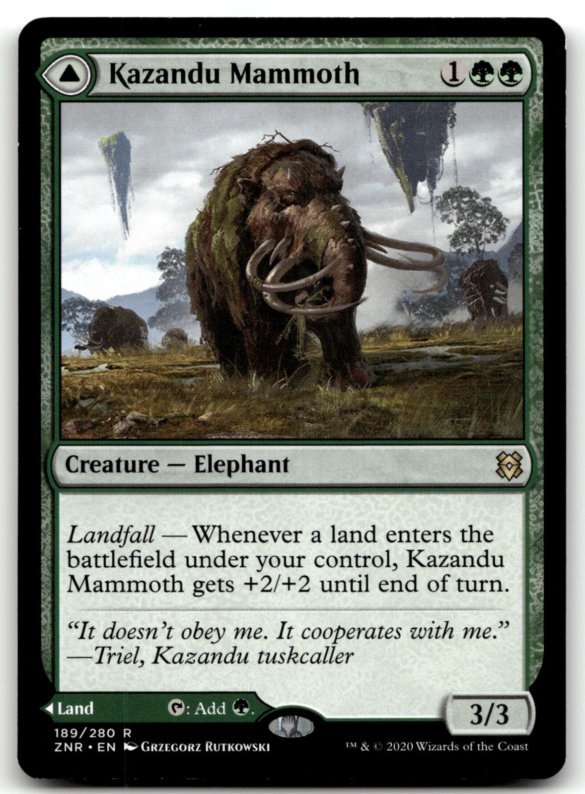 Kazandu Mammoth 189 Rare Zendikar Rising Magic: The Gathering Near Mint