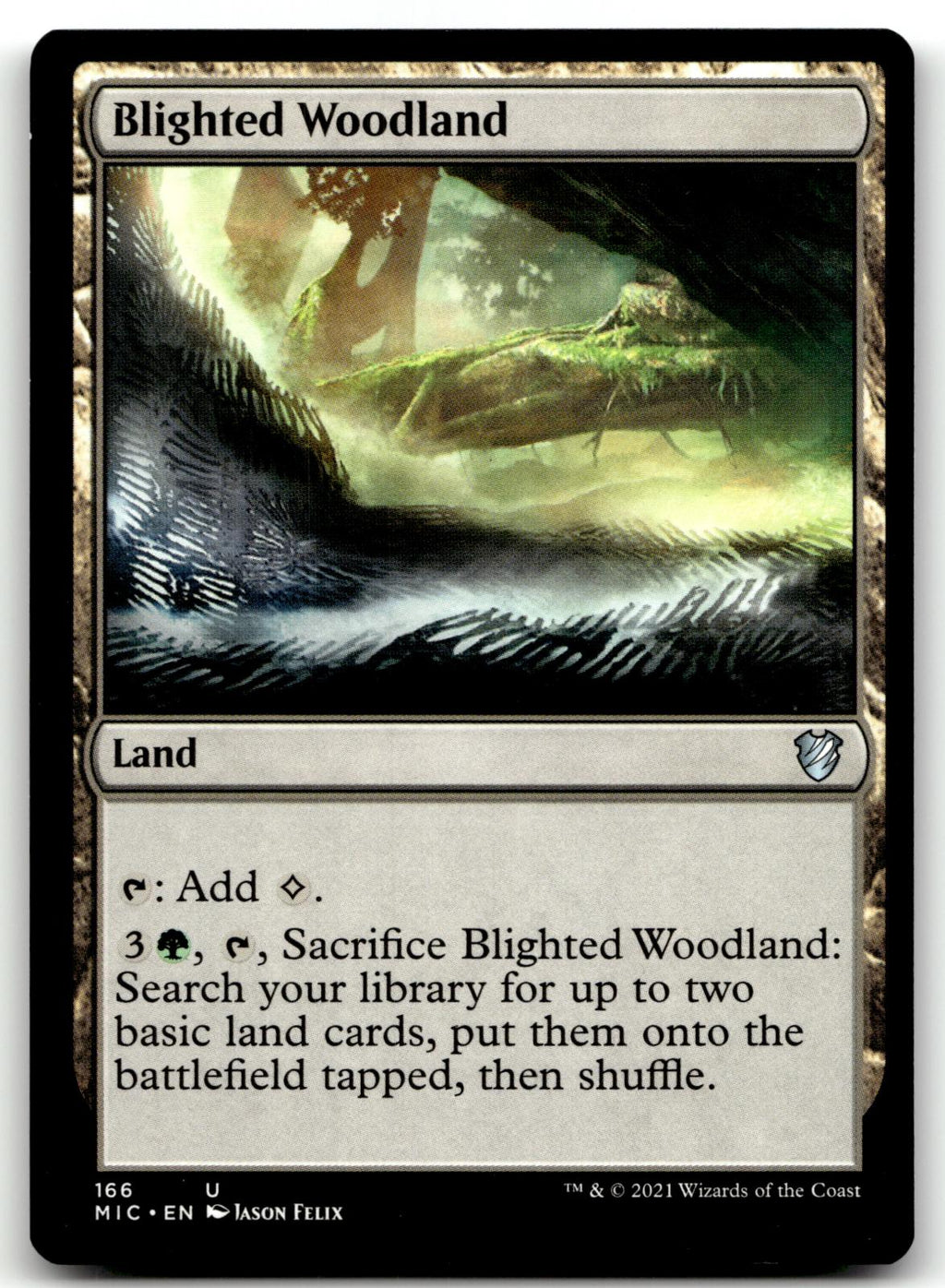 Blighted Woodland 166 Commander: Innistrad: Midnight Hunt Magic: The Gathering NM