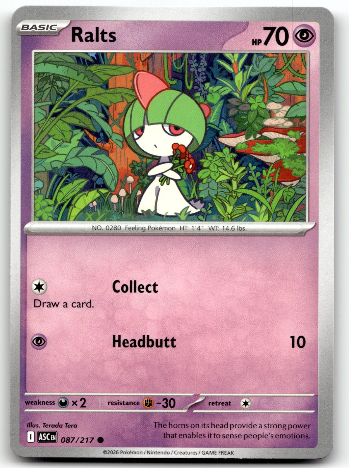 Ralts 087/217 Common Ascended Heroes Pokemon Near Mint