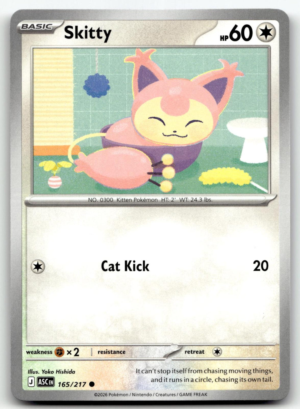Skitty 165/217 Common Ascended Heroes Pokemon Near Mint
