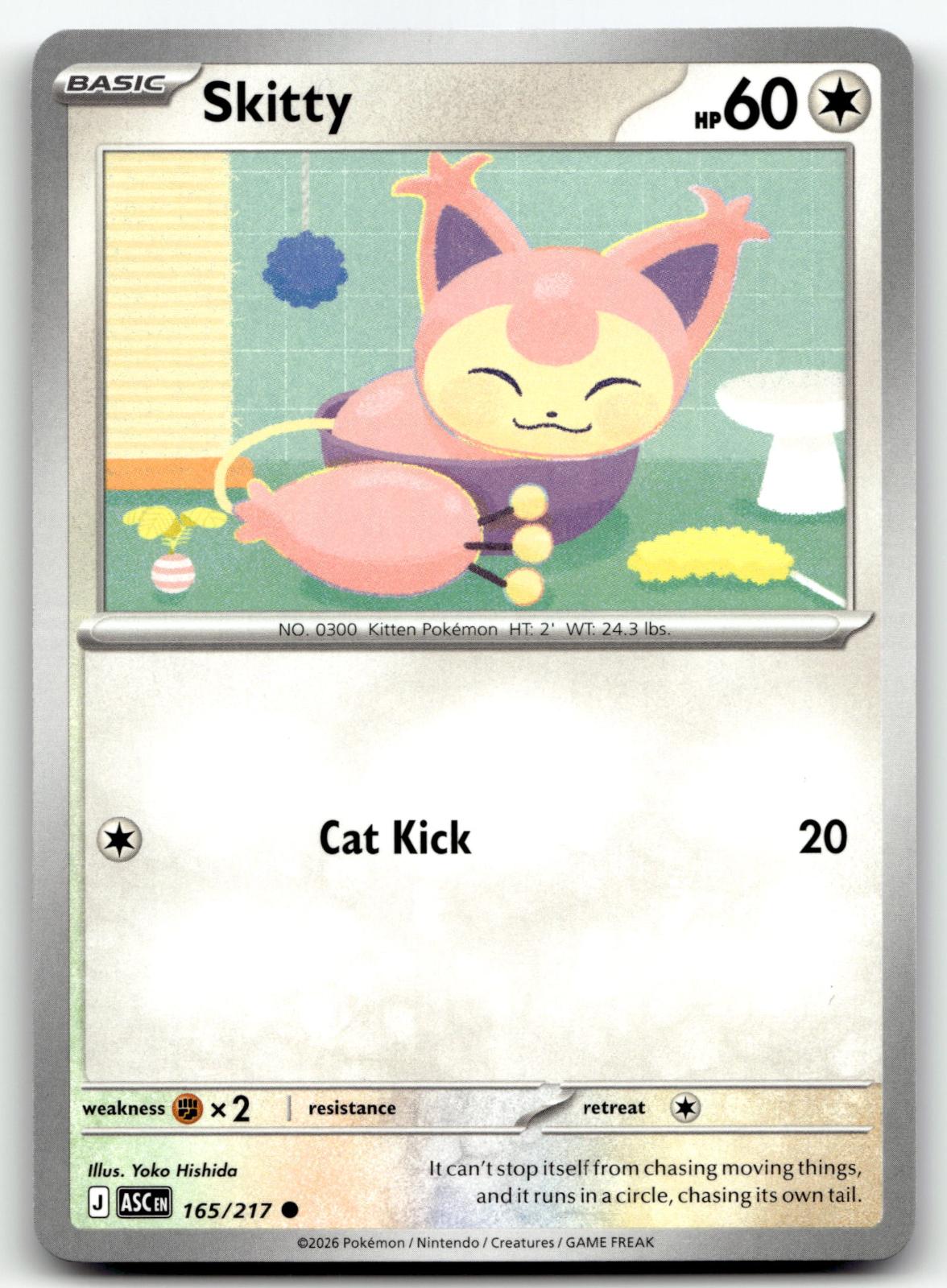 Skitty 165/217 Common Ascended Heroes Pokemon Near Mint