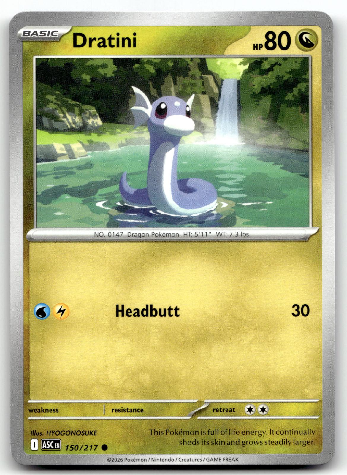 Dratini 150/217 Common Ascended Heroes Pokemon Near Mint