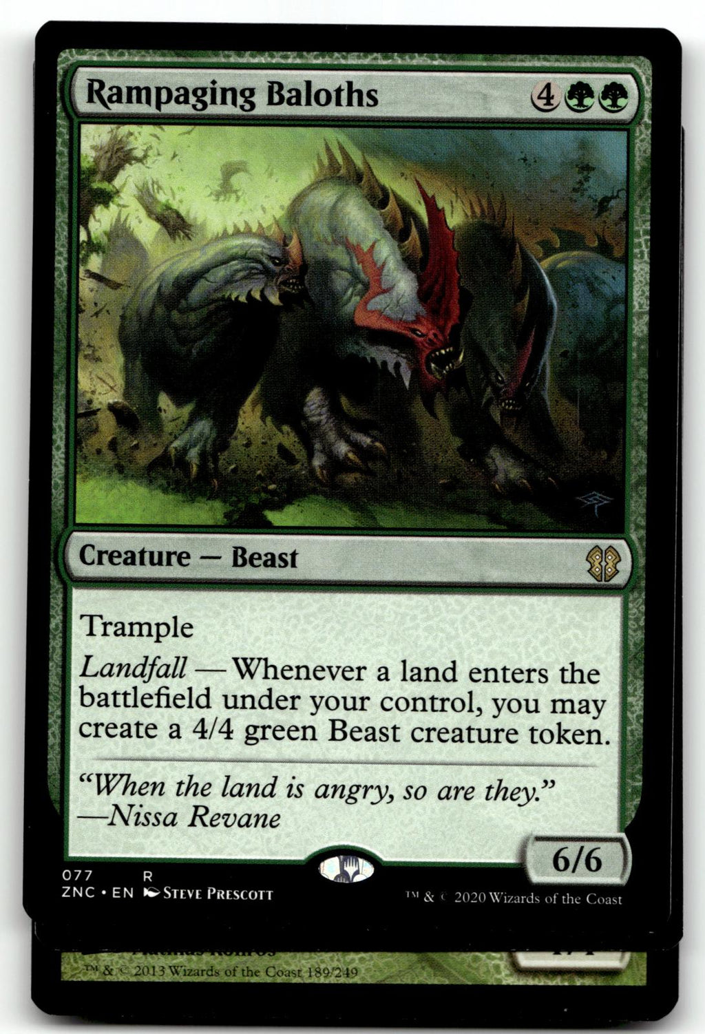 Rampaging Baloths 77 Rare Commander: Zendikar Rising Magic: The Gathering NM