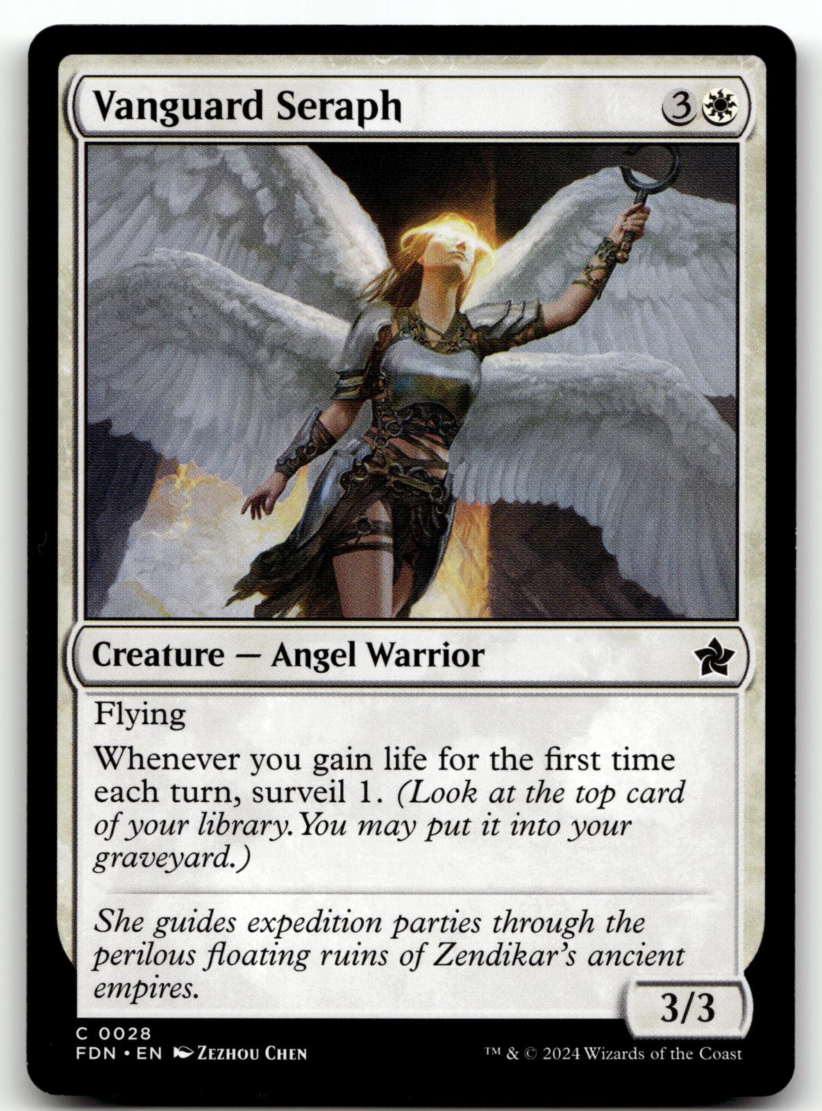 Vanguard Seraph 28 Common Foundations Magic: The Gathering Near Mint