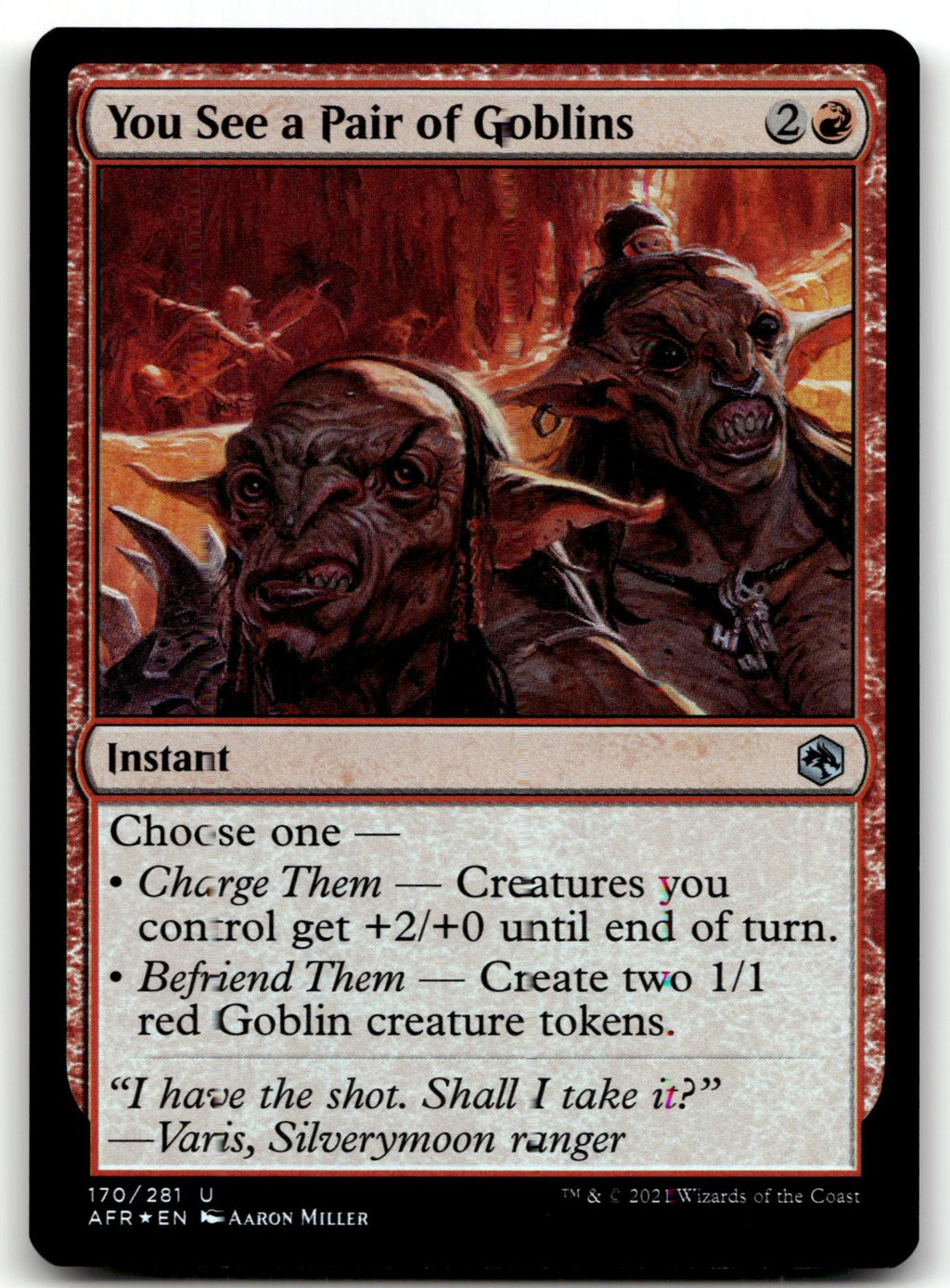 You See a Pair of Goblins 170 Adventures in the Forgotten Realms Magic: The Gathering Foil NM