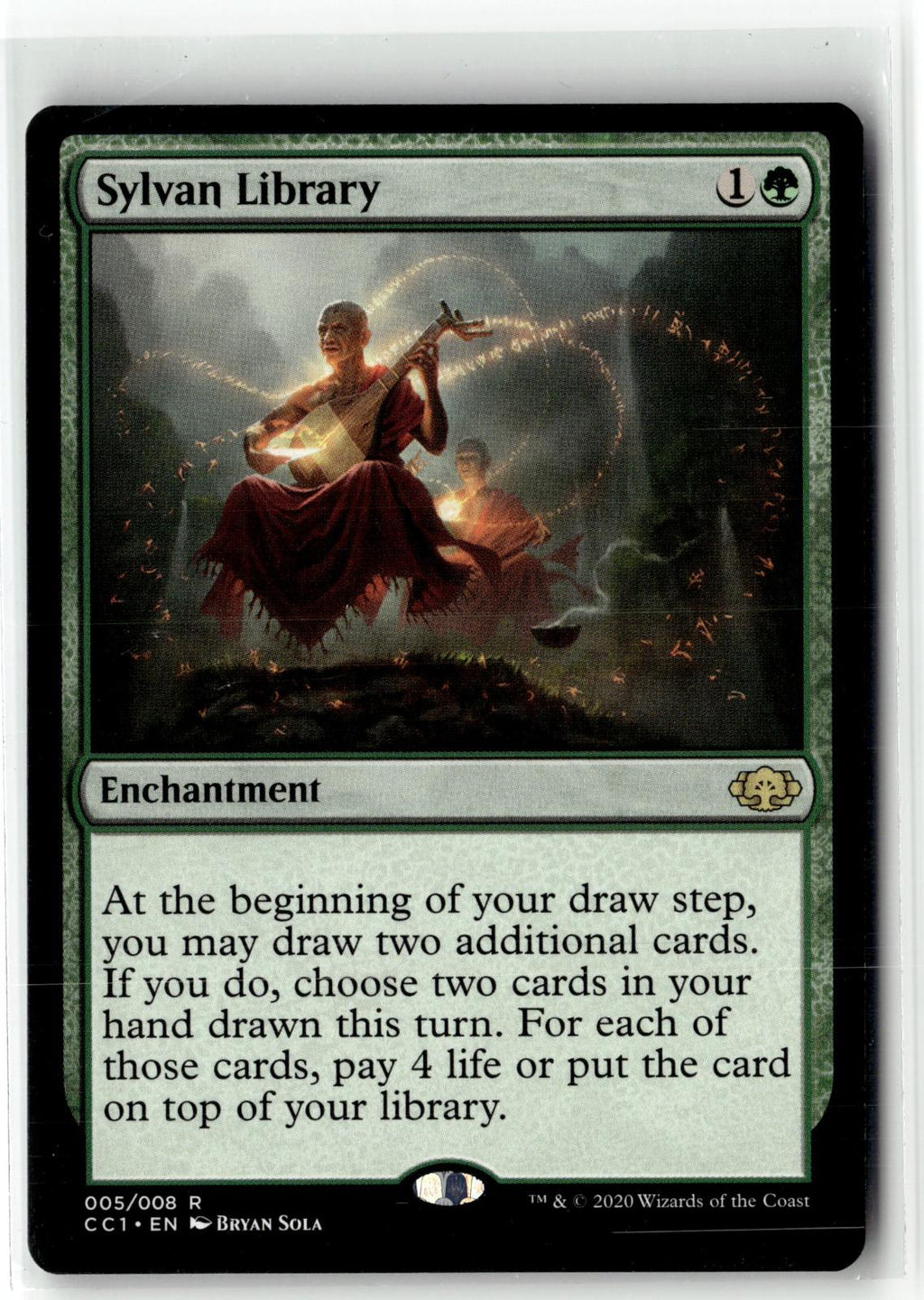 Sylvan Library 5 Rare Commander Collection: Green Magic: The Gathering Near Mint