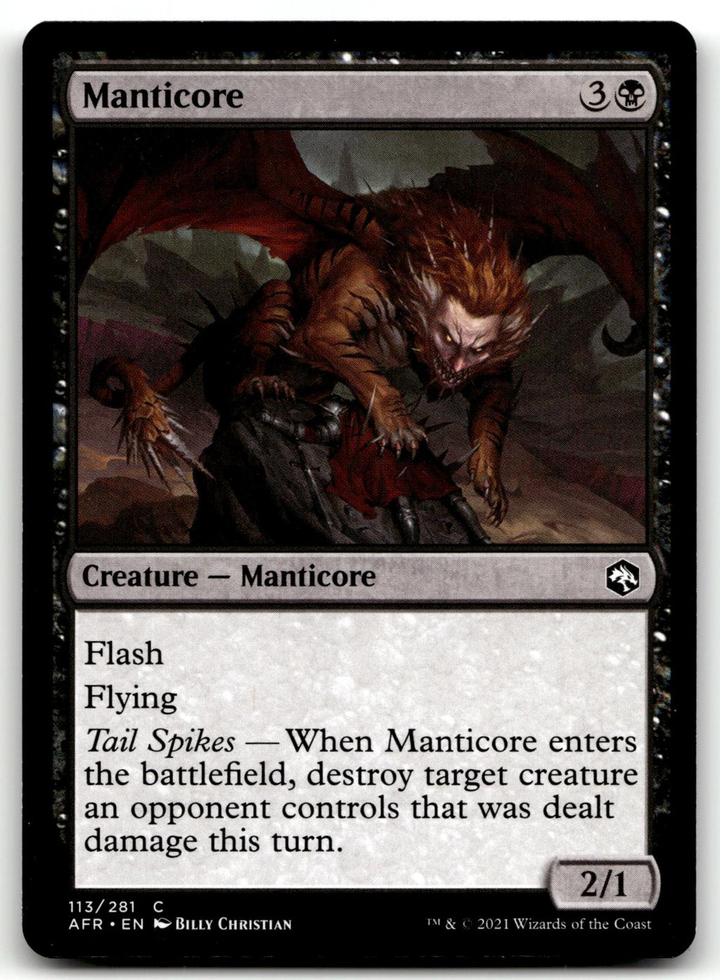 Manticore 113 Common Adventures in the Forgotten Realms Magic: The Gathering NM