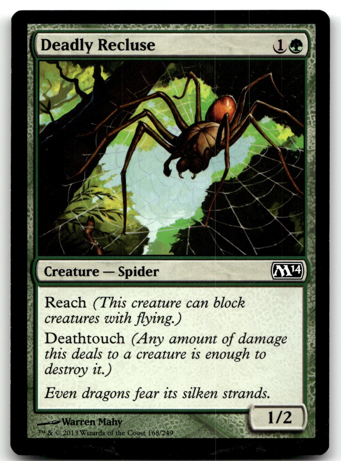 Deadly Recluse 168 Common Magic 2014 (M14) Magic: The Gathering Near Mint