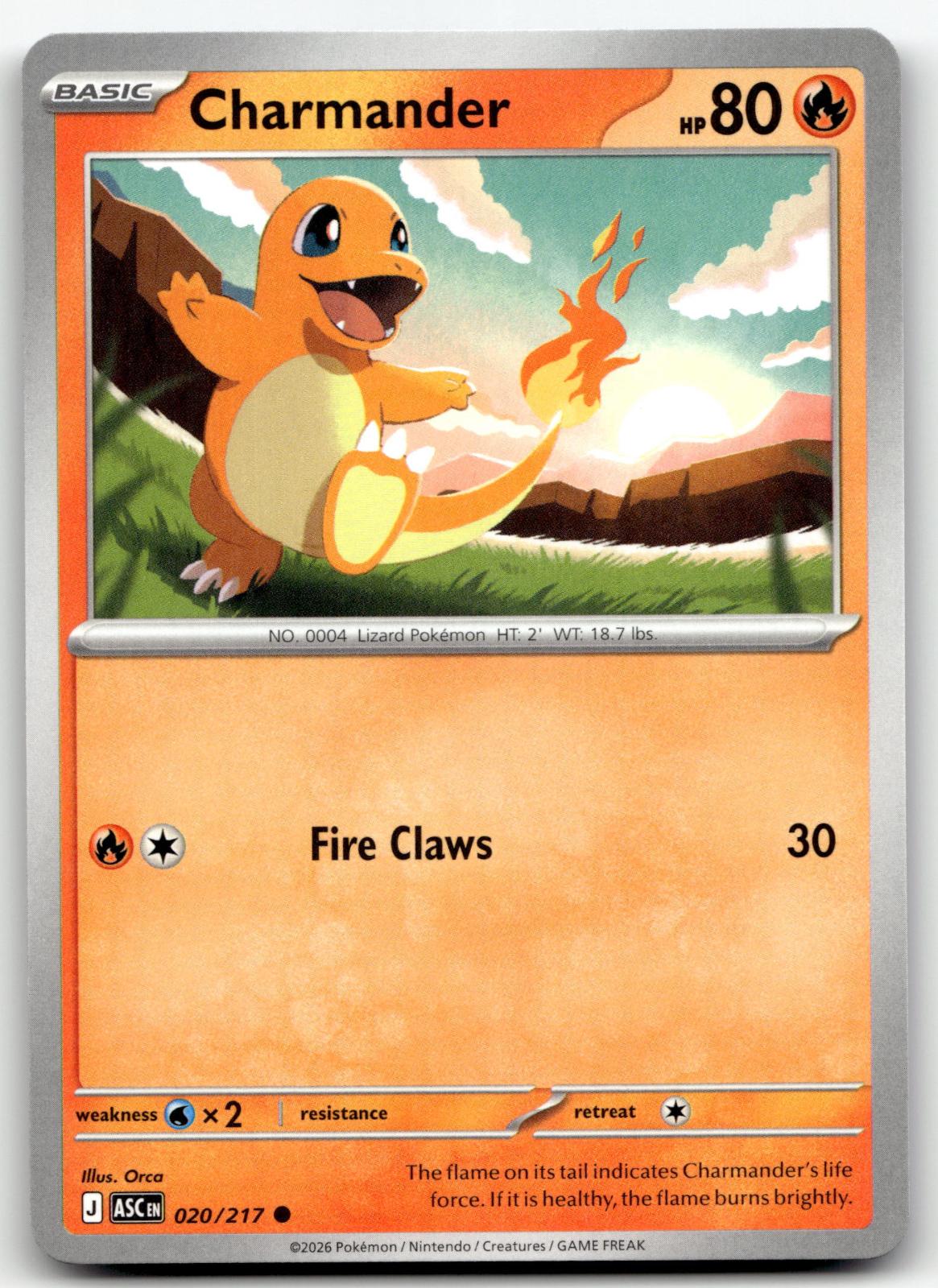 Charmander 020/217 Common Ascended Heroes Pokemon Near Mint