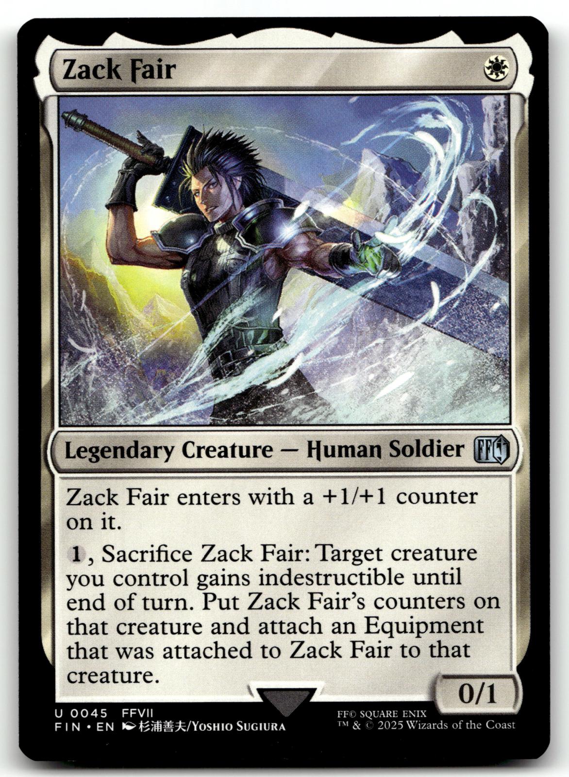 Zack Fair 45 Uncommon FINAL FANTASY Magic: The Gathering Near Mint