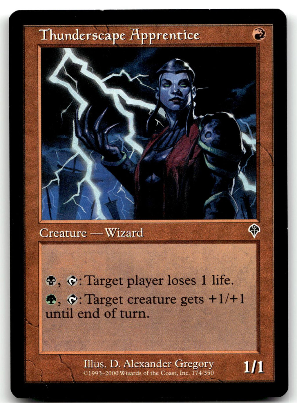 Thunderscape Apprentice 174 Common Invasion Magic: The Gathering Near Mint