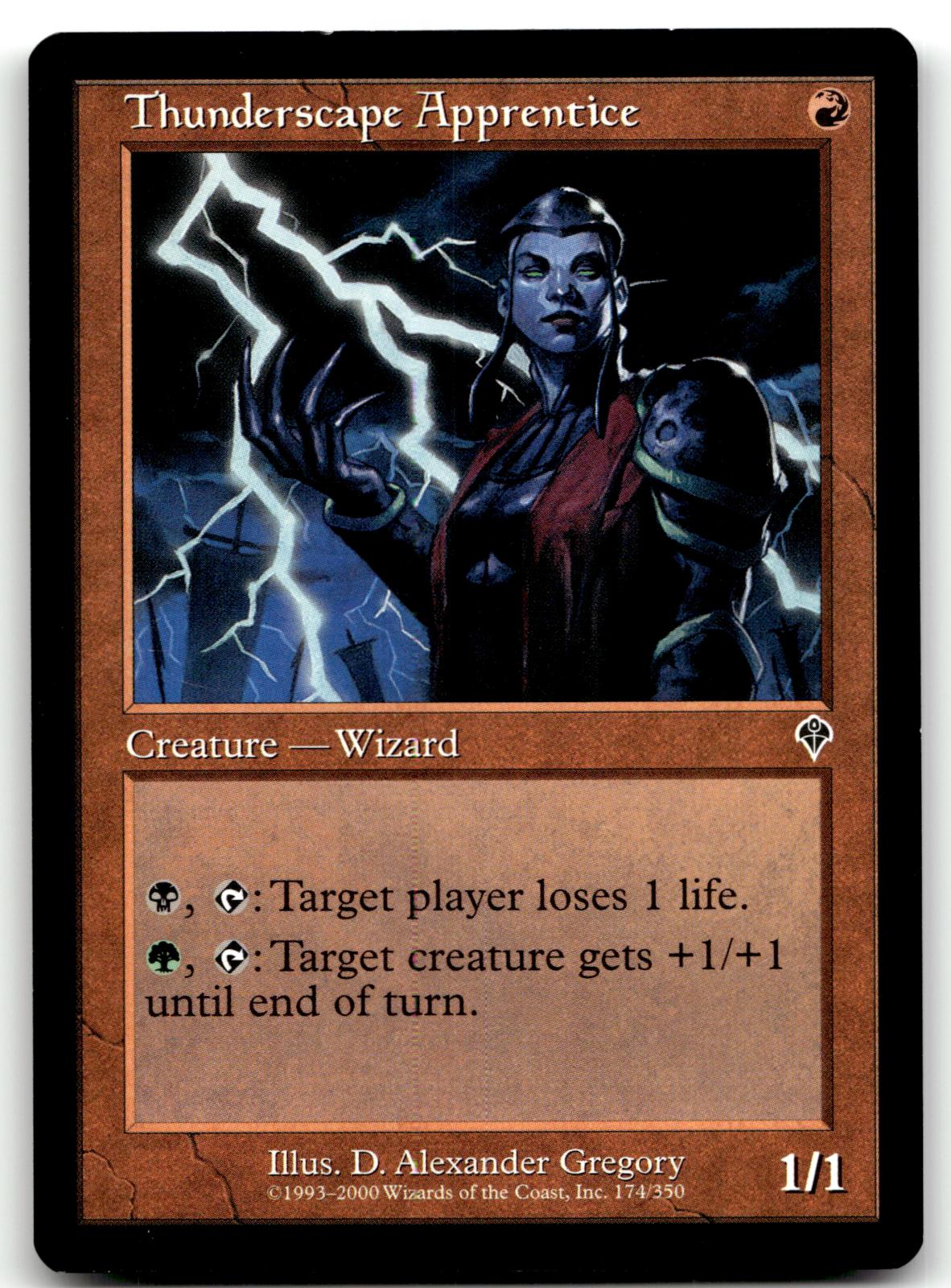 Thunderscape Apprentice 174 Common Invasion Magic: The Gathering Near Mint