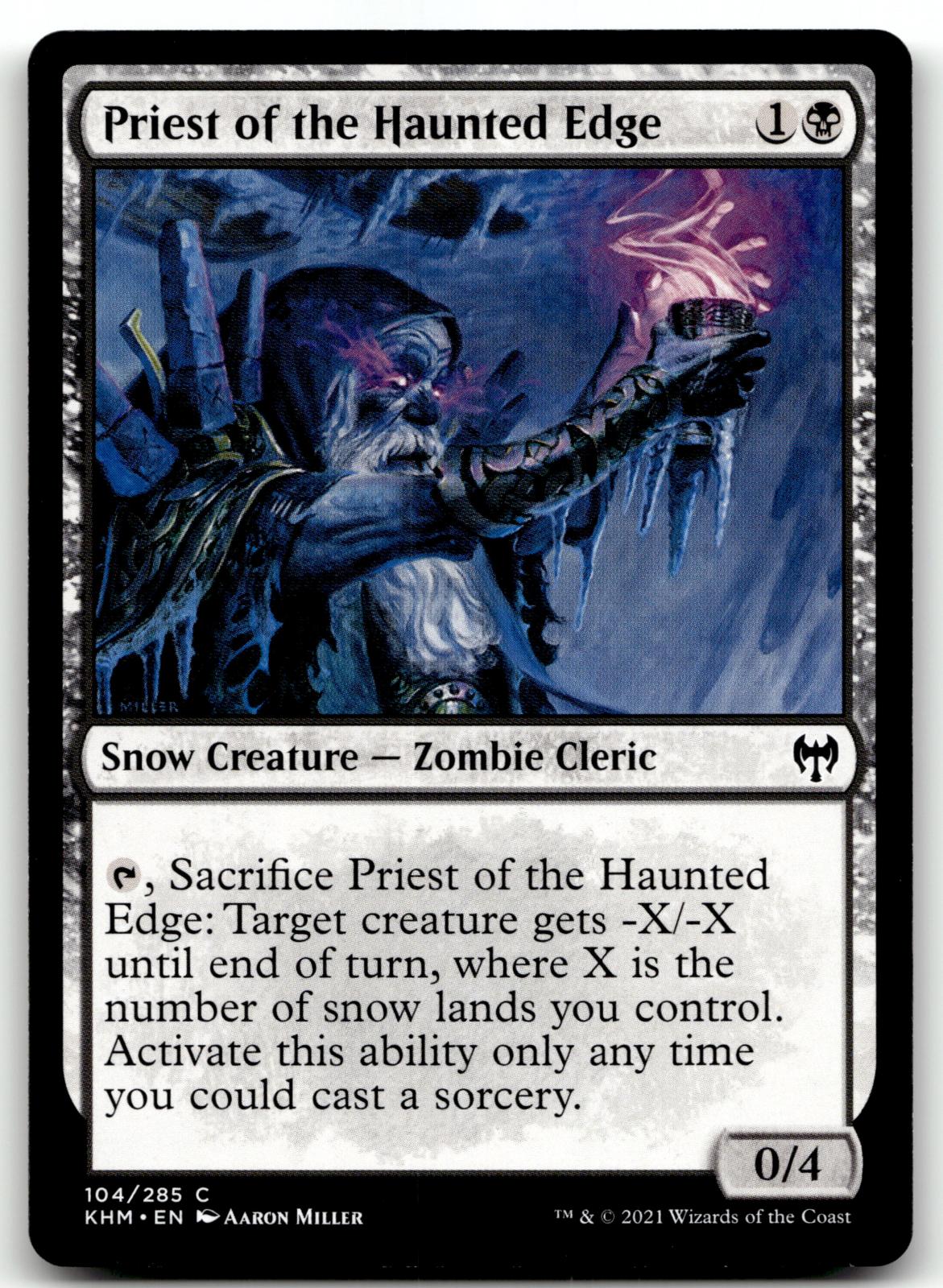 Priest of the Haunted Edge 104 Common Kaldheim Magic: The Gathering Near Mint