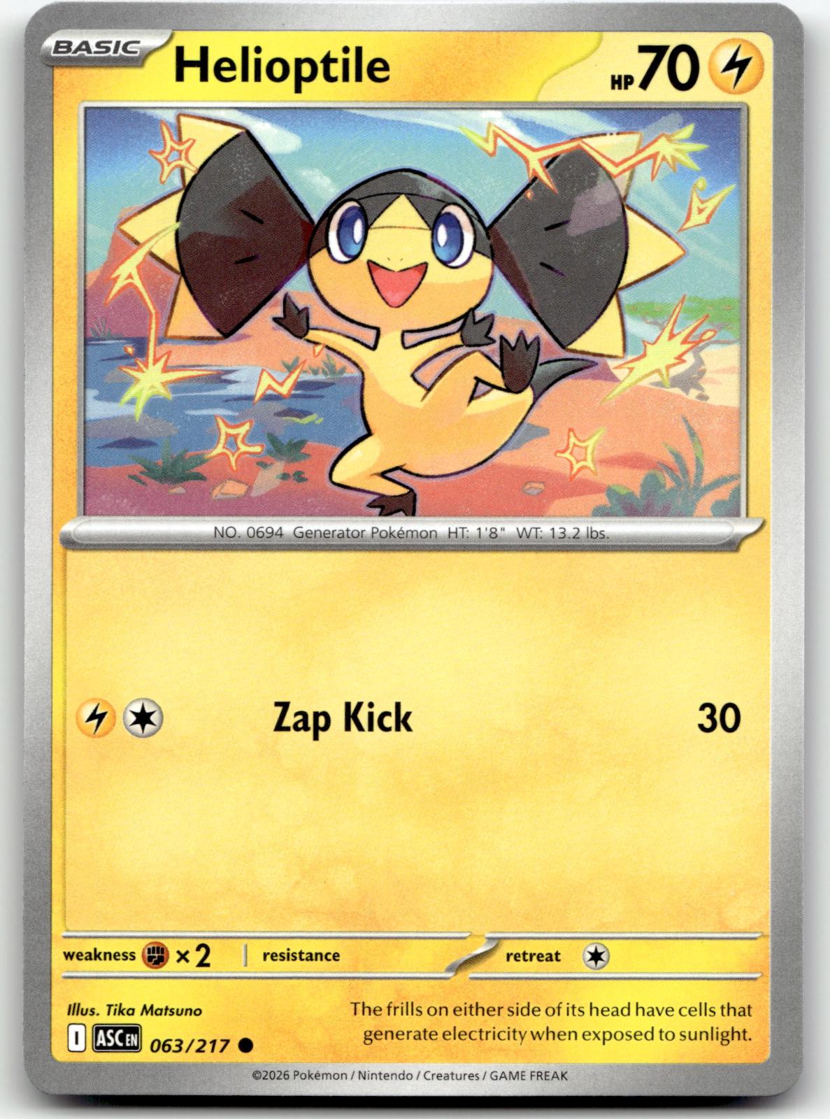 Helioptile 063/217 Common Ascended Heroes Pokemon Near Mint