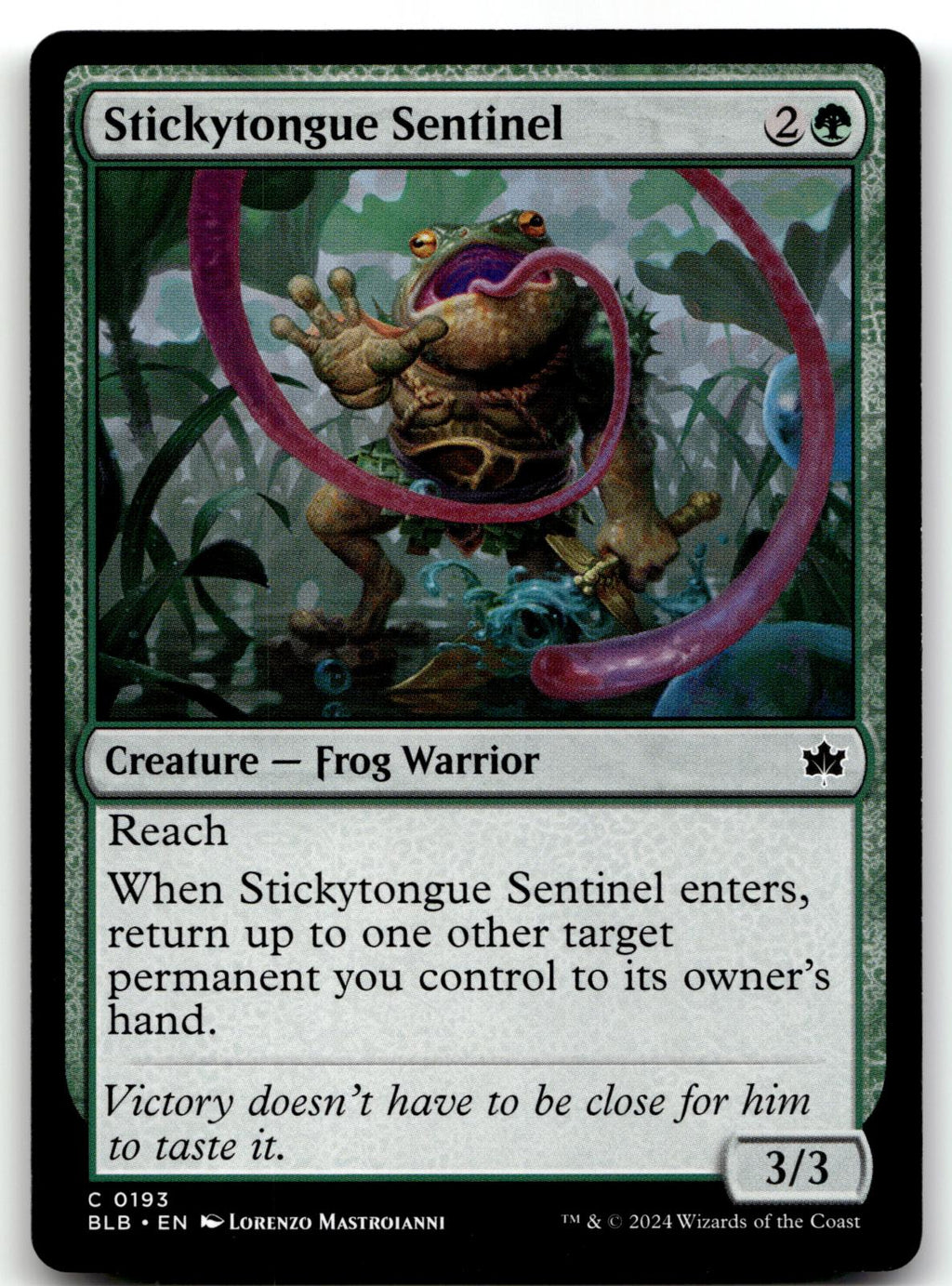Stickytongue Sentinel 193 Common Bloomburrow Magic: The Gathering Near Mint