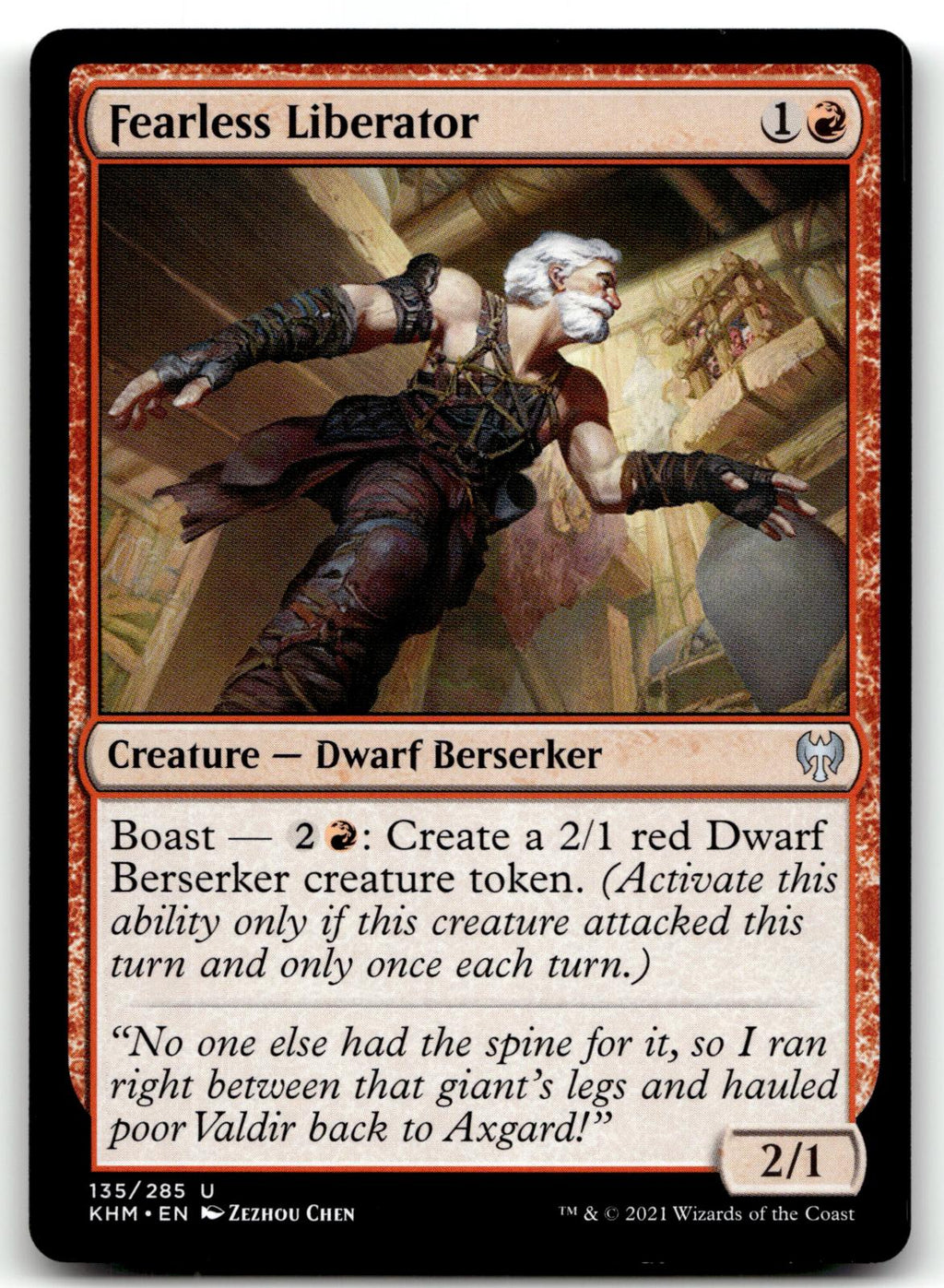 Fearless Liberator 135 Uncommon Kaldheim Magic: The Gathering Near Mint