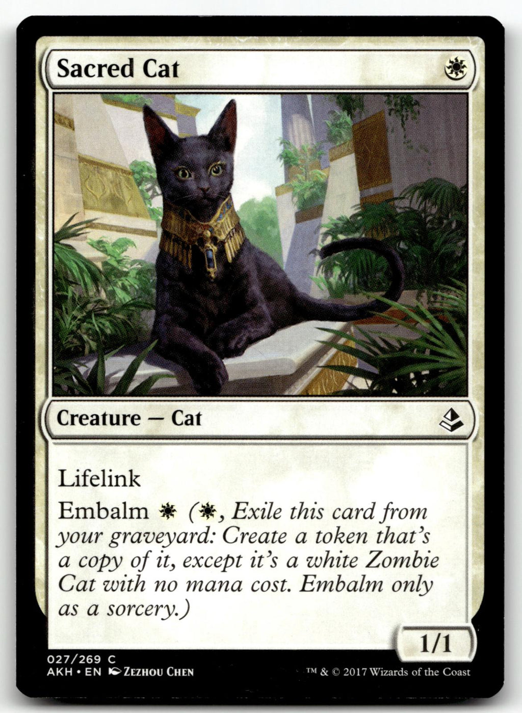 Sacred Cat 27 Common Amonkhet Magic: The Gathering Near Mint