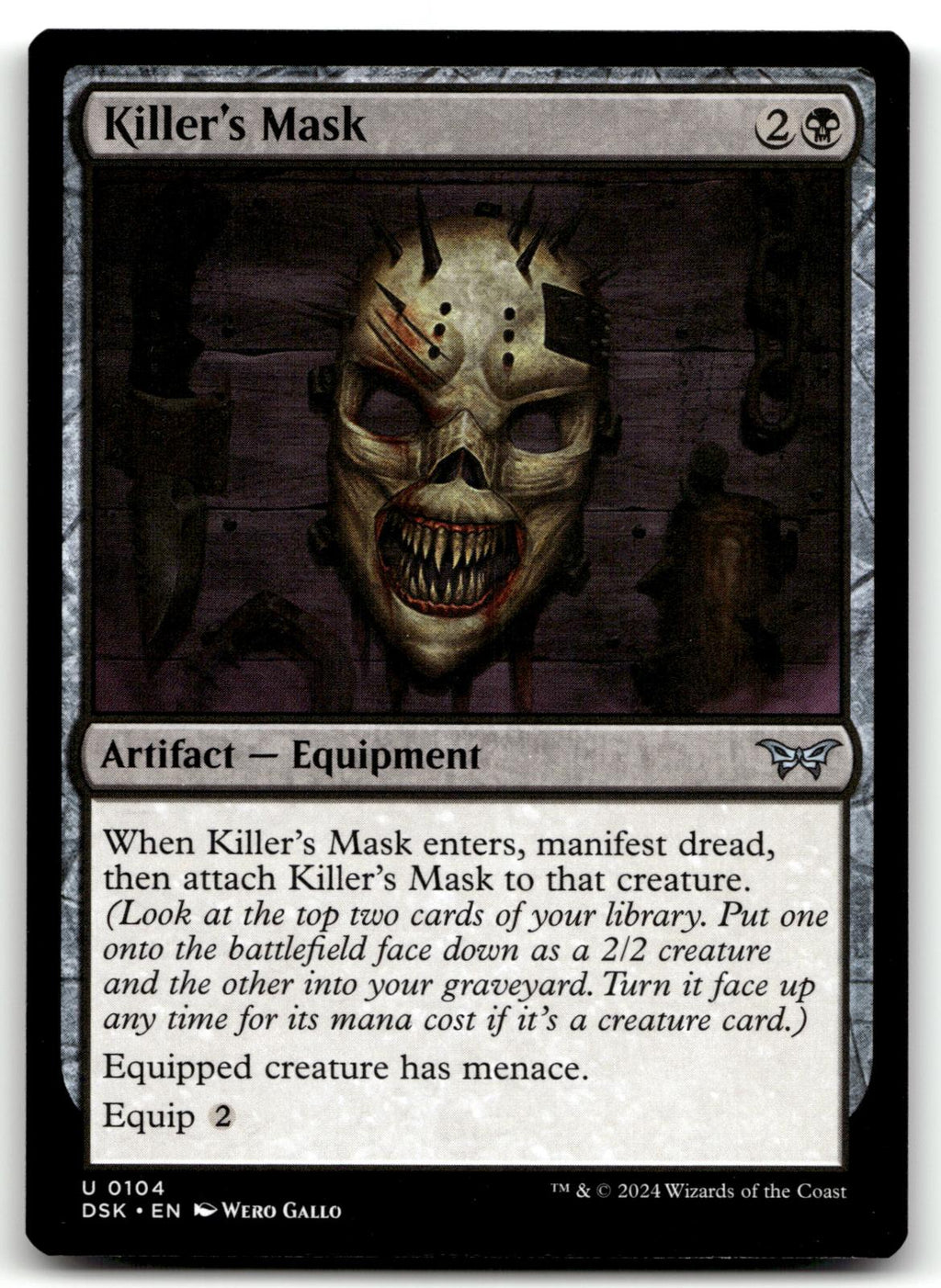 Killer's Mask 104 Uncommon Duskmourn: House of Horror Magic: The Gathering NM