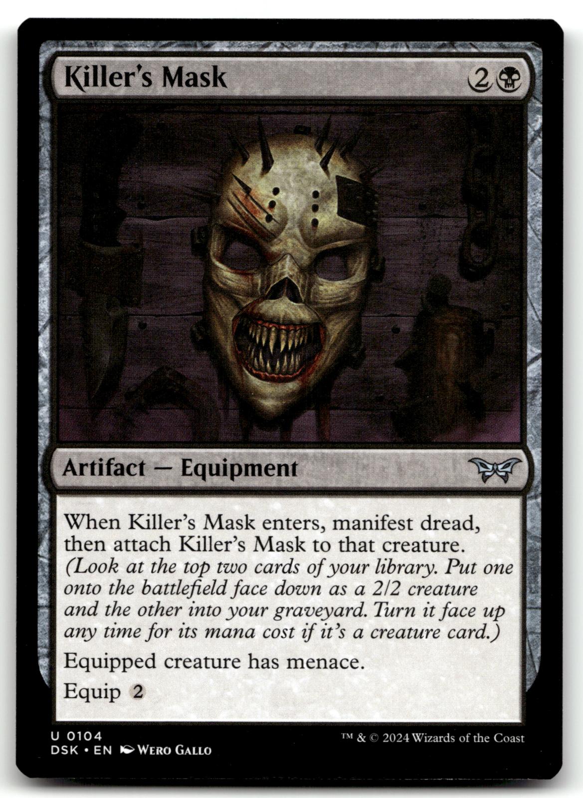 Killer's Mask 104 Uncommon Duskmourn: House of Horror Magic: The Gathering NM