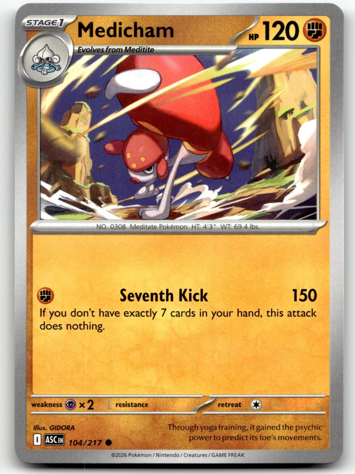 Medicham 104/217 Common Ascended Heroes Pokemon Near Mint