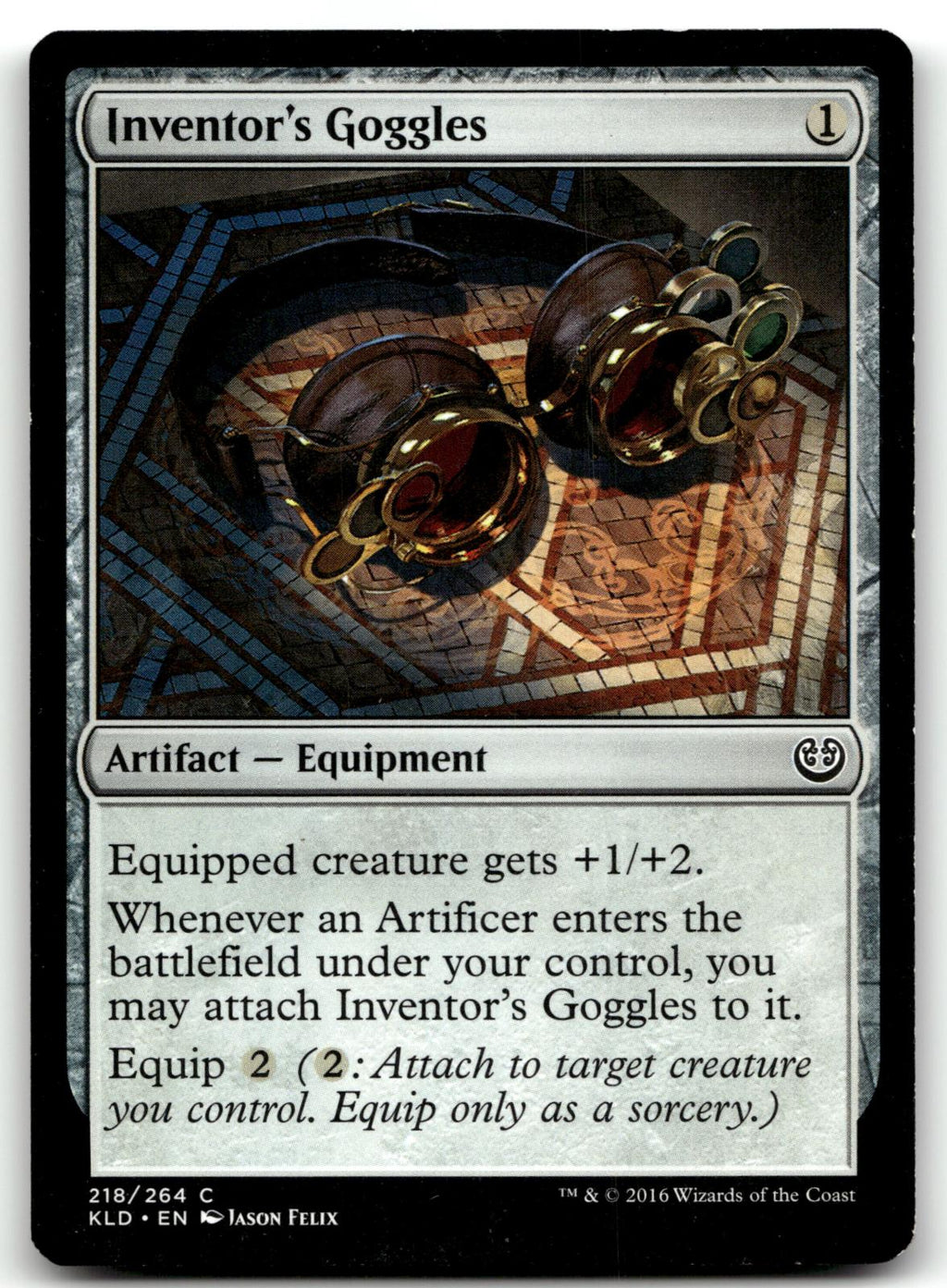 Inventor's Goggles 218 Common Kaladesh Magic: The Gathering Near Mint