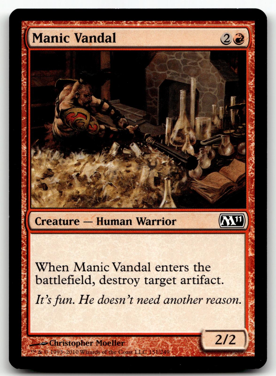 Manic Vandal 151 Common Magic 2011 (M11) Magic: The Gathering Near Mint