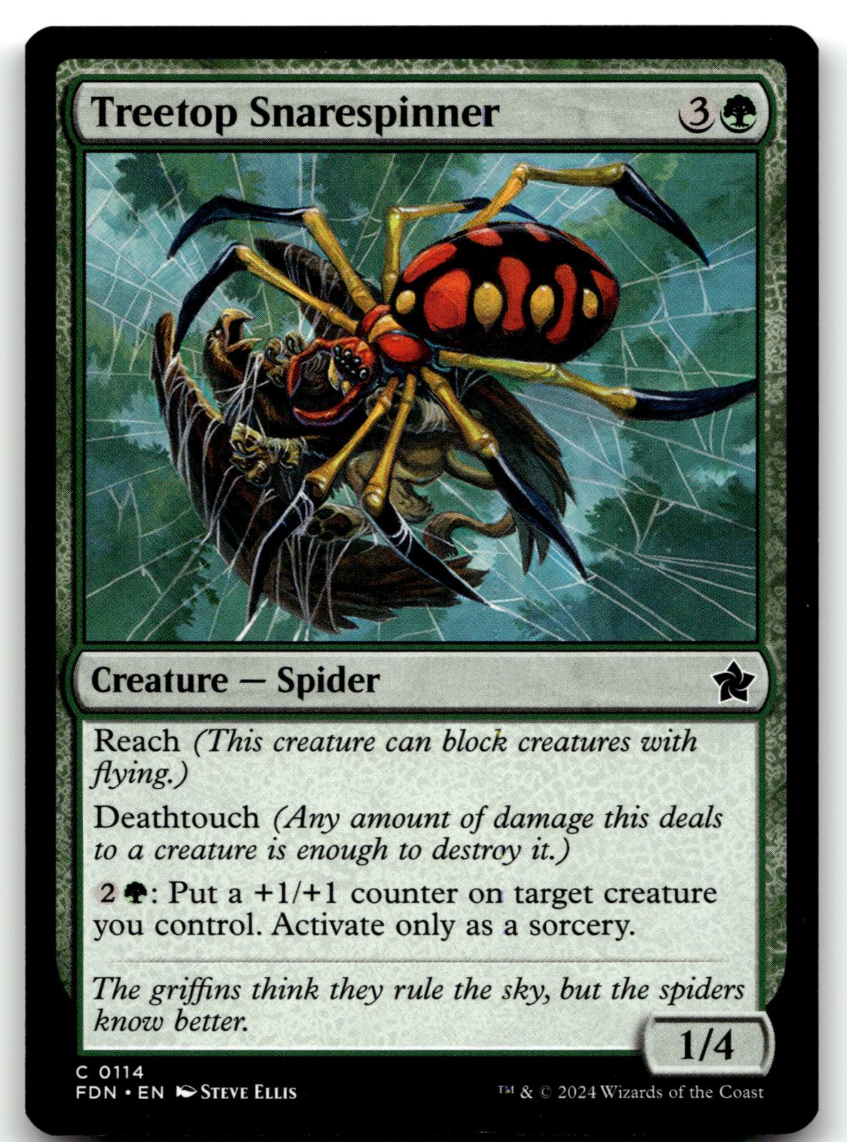 Treetop Snarespinner 114 Common Foundations Magic: The Gathering Near Mint