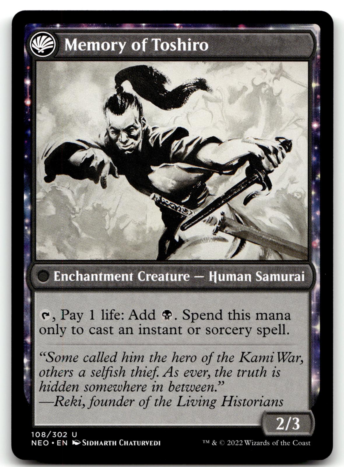 Life of Toshiro Umezawa // Memory of Toshiro 108 Kamigawa: Neon Dynasty Magic: The Gathering NM