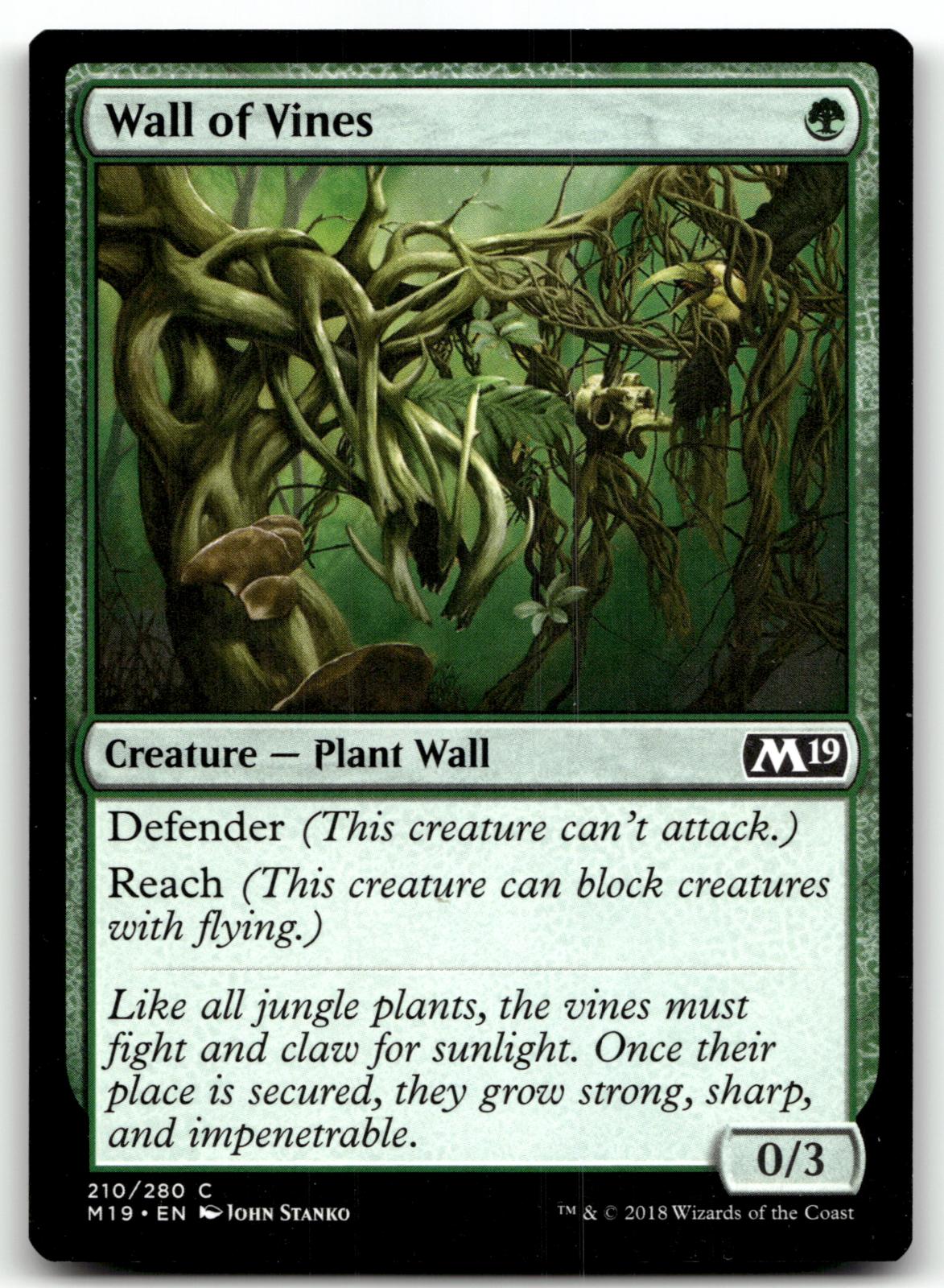 Wall of Vines 210 Common Core Set 2019 Magic: The Gathering Near Mint