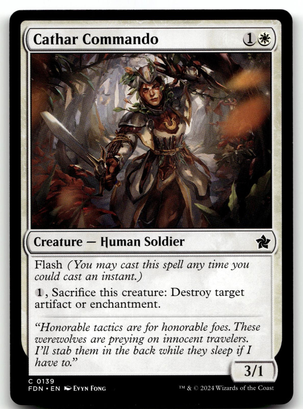 Cathar Commando 139 Common Foundations Magic: The Gathering Near Mint