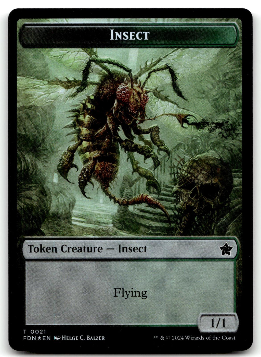Goblin // Insect Doubled-Sided Token 18 // 21 Foundations Magic: The Gathering Foil NM