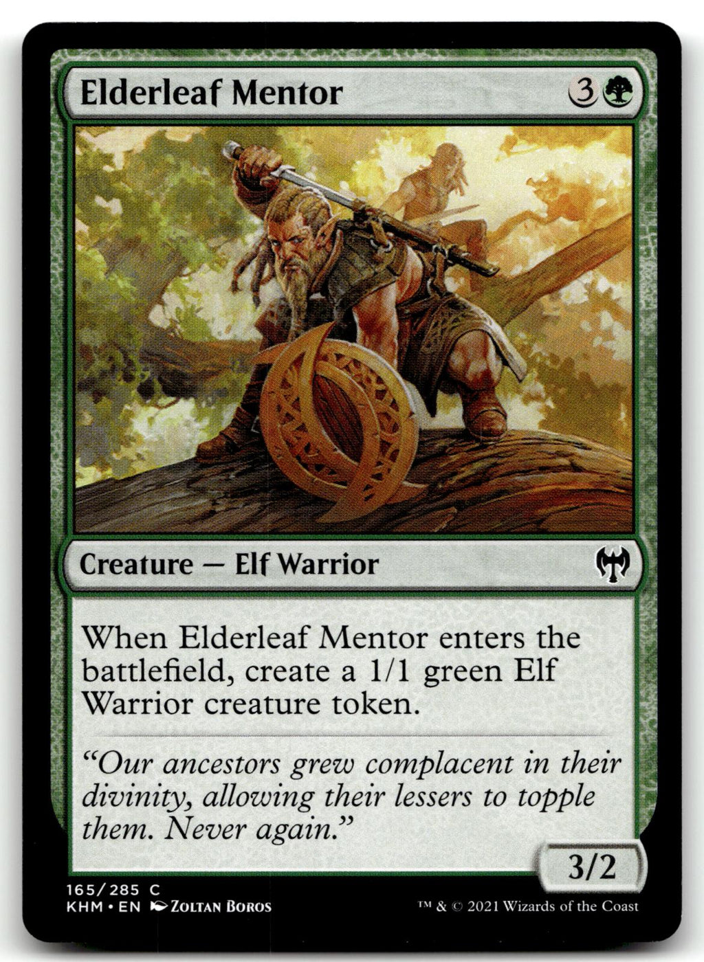 Elderleaf Mentor 165 Common Kaldheim Magic: The Gathering Near Mint