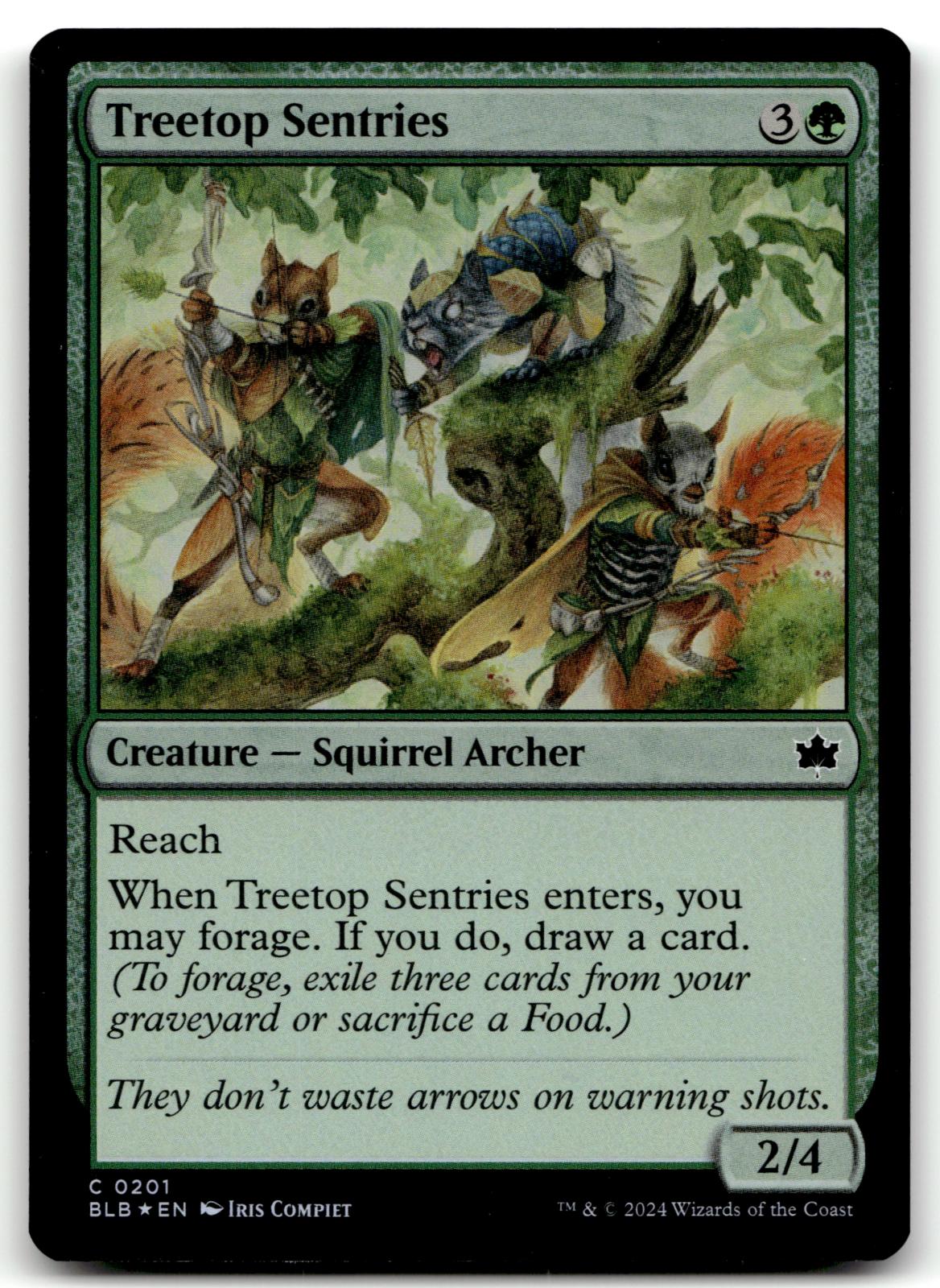 Treetop Sentries 201 Common Bloomburrow Magic: The Gathering Foil Near Mint
