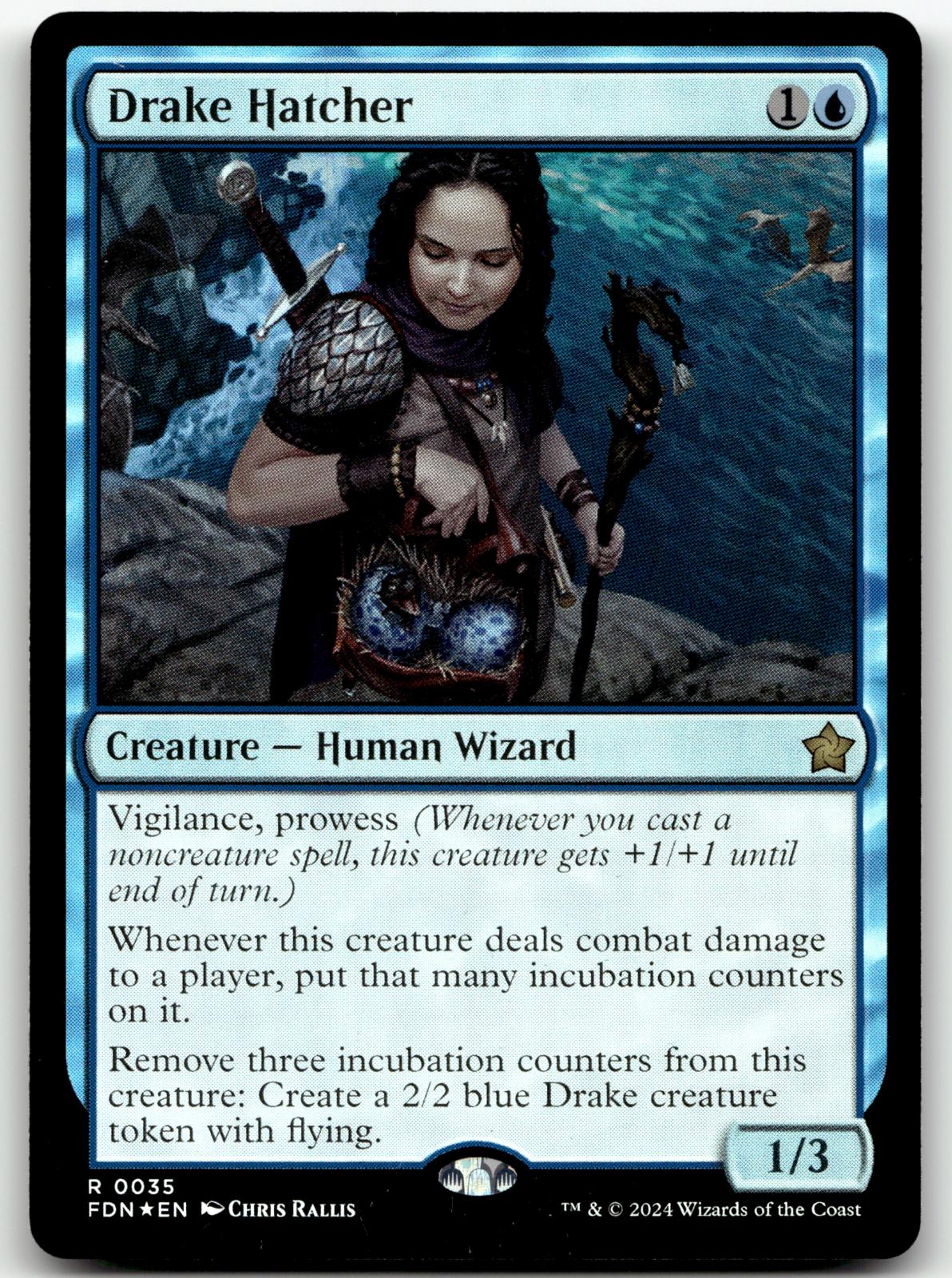 Drake Hatcher 35 Rare Foundations Magic: The Gathering Near Mint