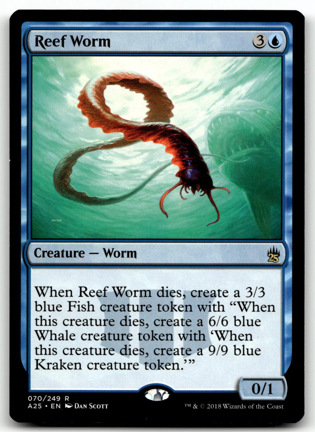 Reef Worm 70 Rare Masters 25 Magic: The Gathering Near Mint