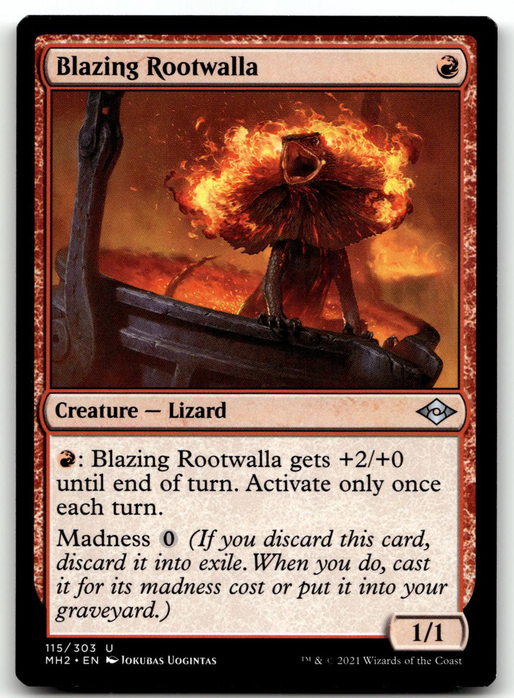 Blazing Rootwalla 115 Uncommon Modern Horizons 2 Magic: The Gathering Near Mint