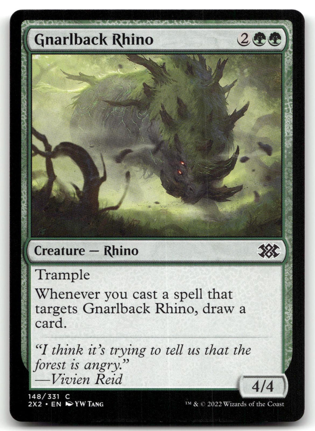 Gnarlback Rhino 148 Common Double Masters 2022 Magic: The Gathering Near Mint