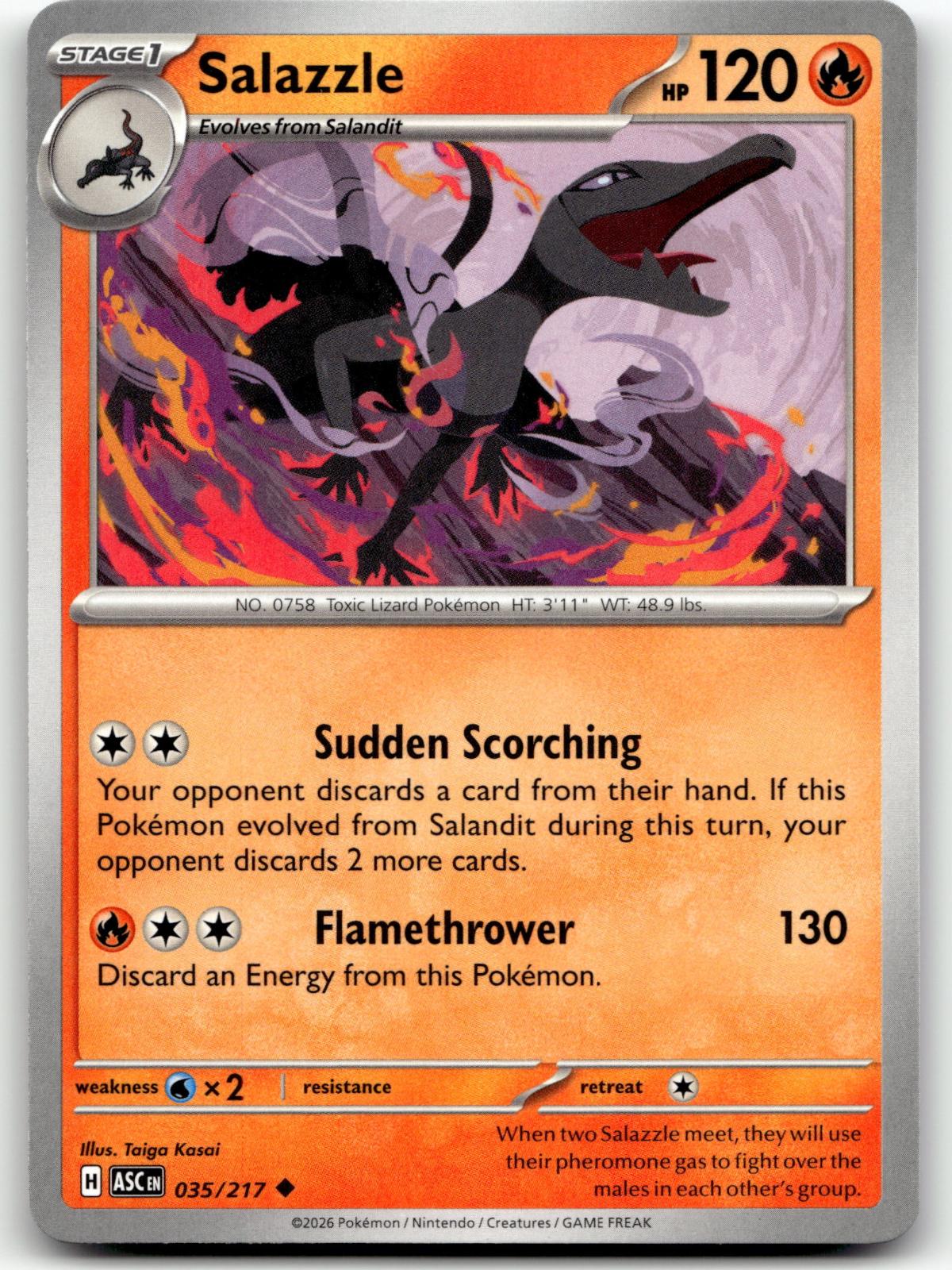 Salazzle 035/217 Uncommon Ascended Heroes Pokemon Near Mint