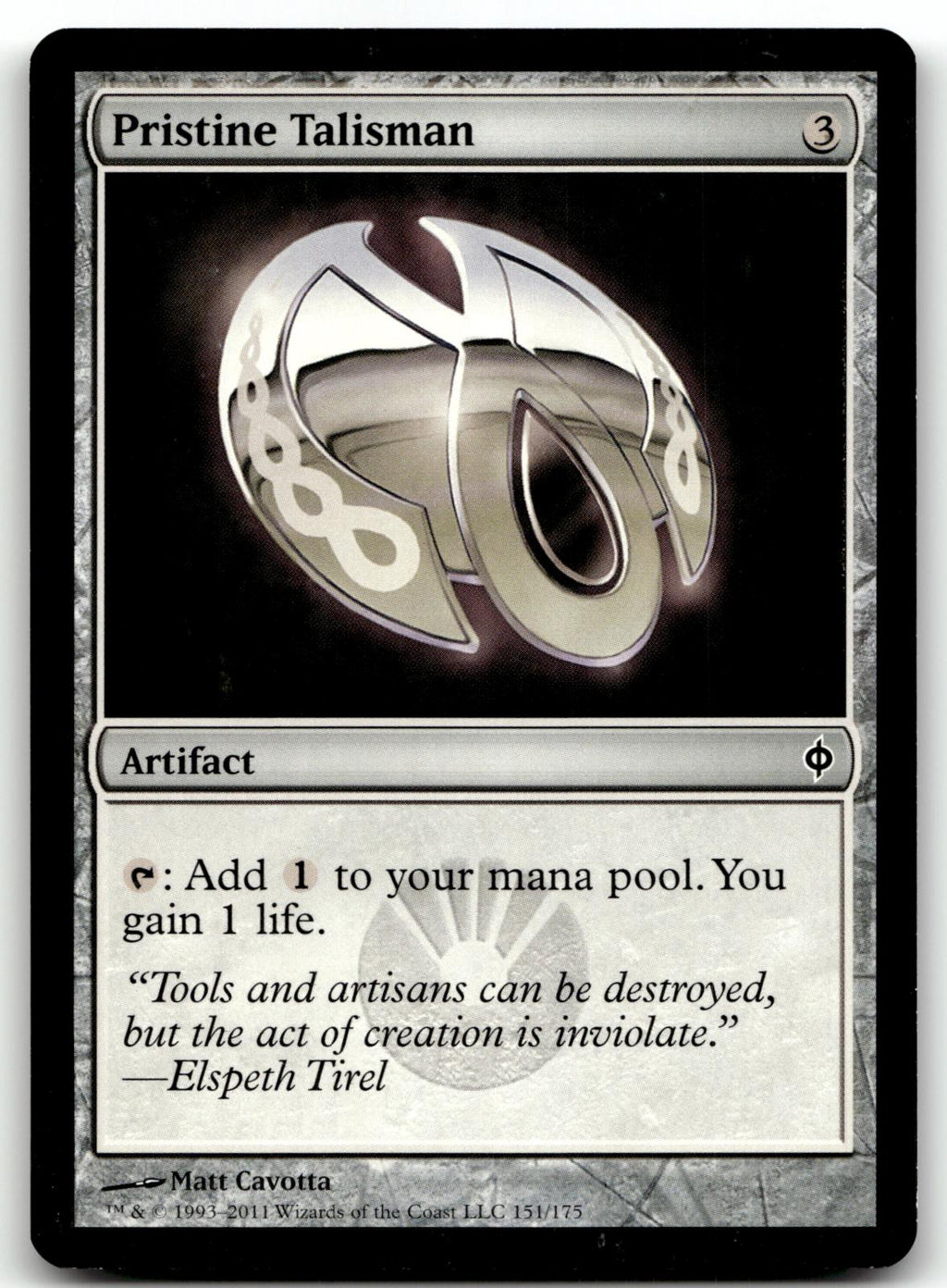 Pristine Talisman 151 Common New Phyrexia Magic: The Gathering Near Mint