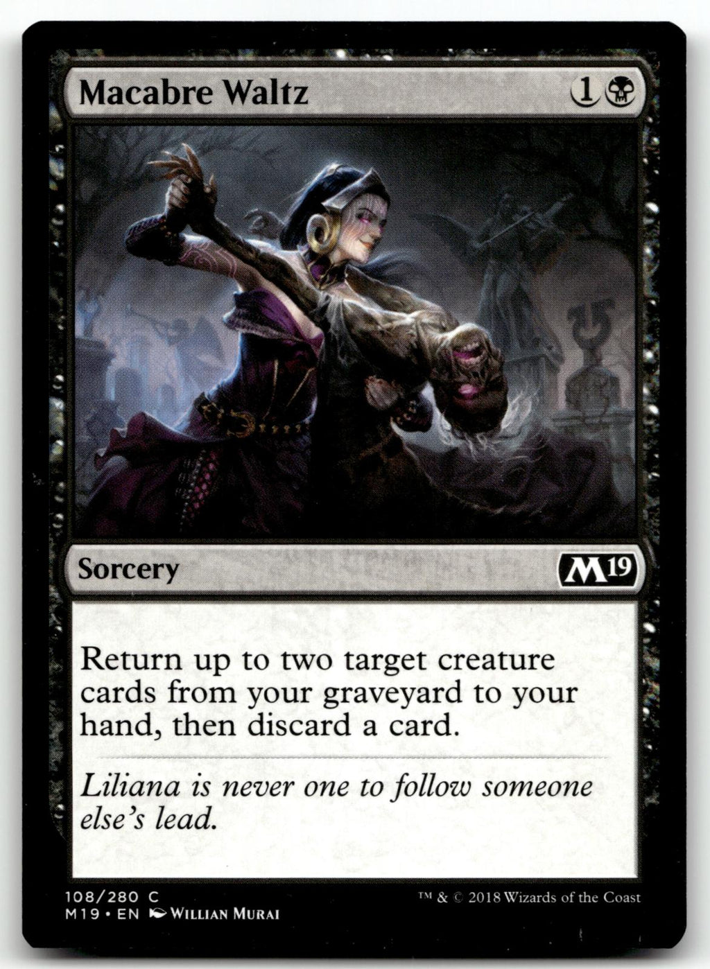 Macabre Waltz 108 Common Core Set 2019 Magic: The Gathering Near Mint