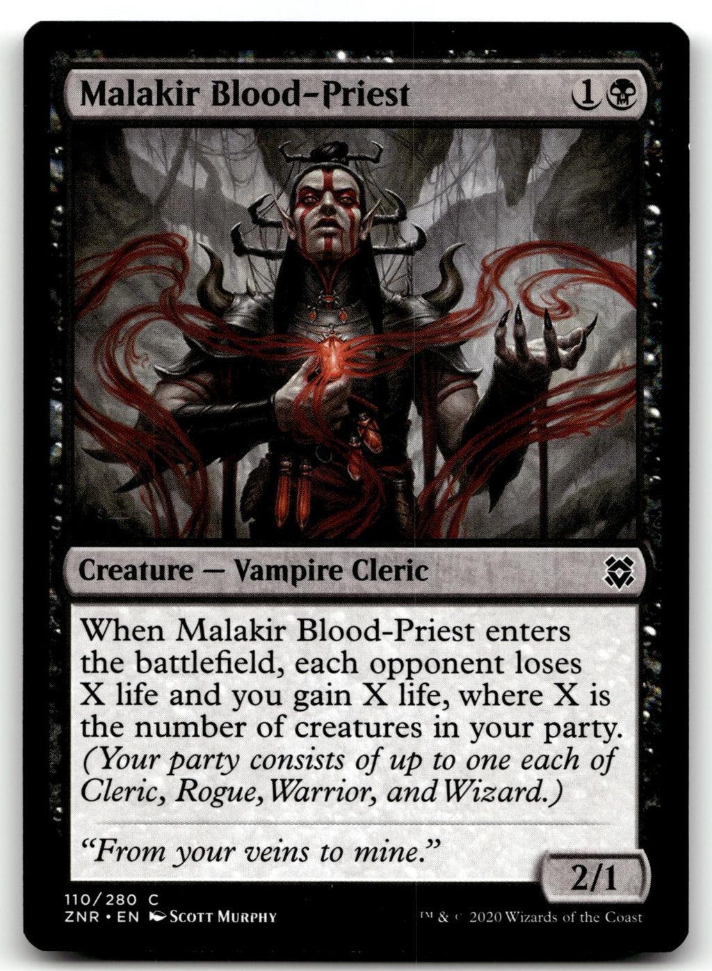 Malakir Blood-Priest 110 Common Zendikar Rising Magic: The Gathering Near Mint