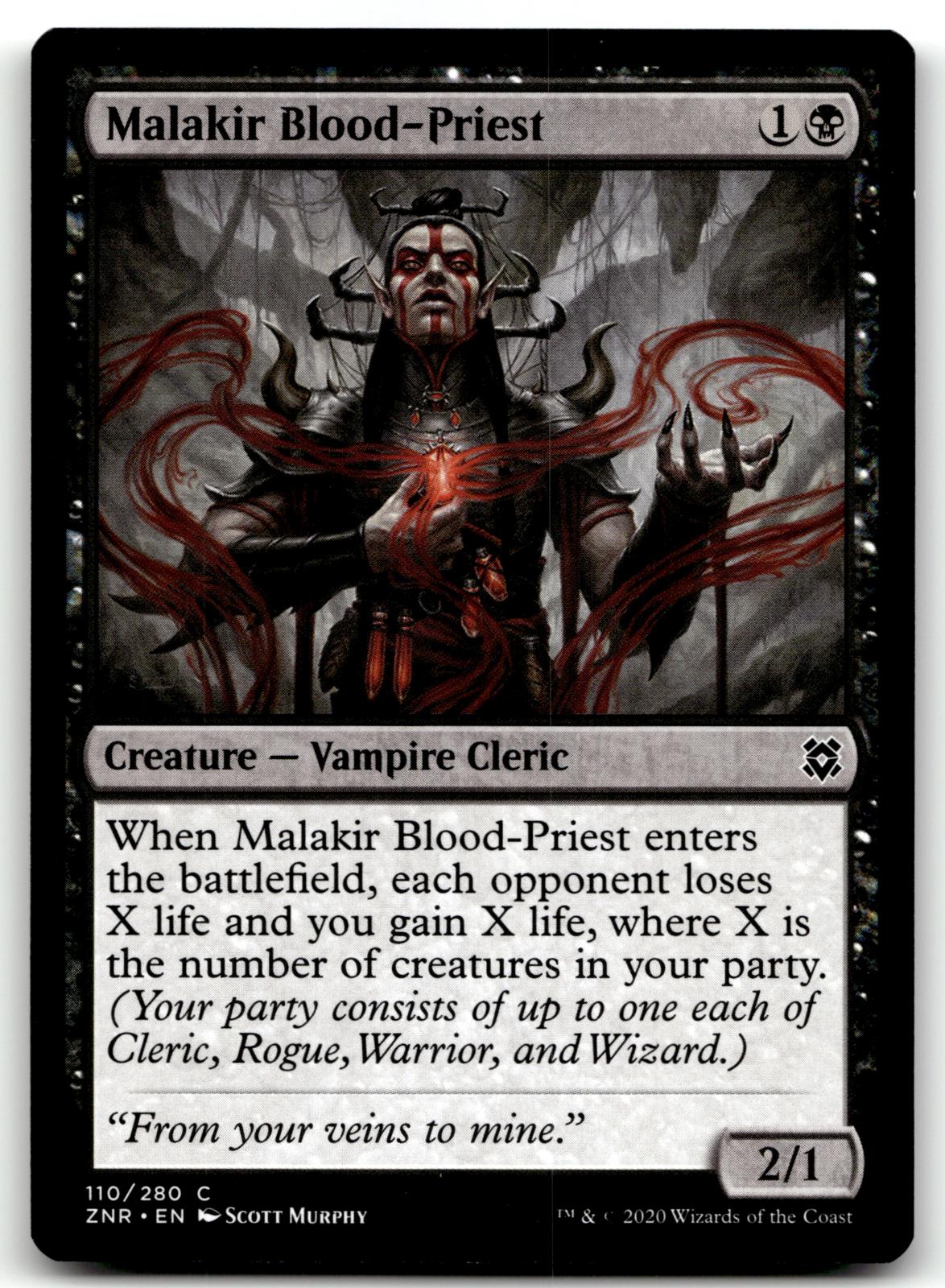 Malakir Blood-Priest 110 Common Zendikar Rising Magic: The Gathering Near Mint