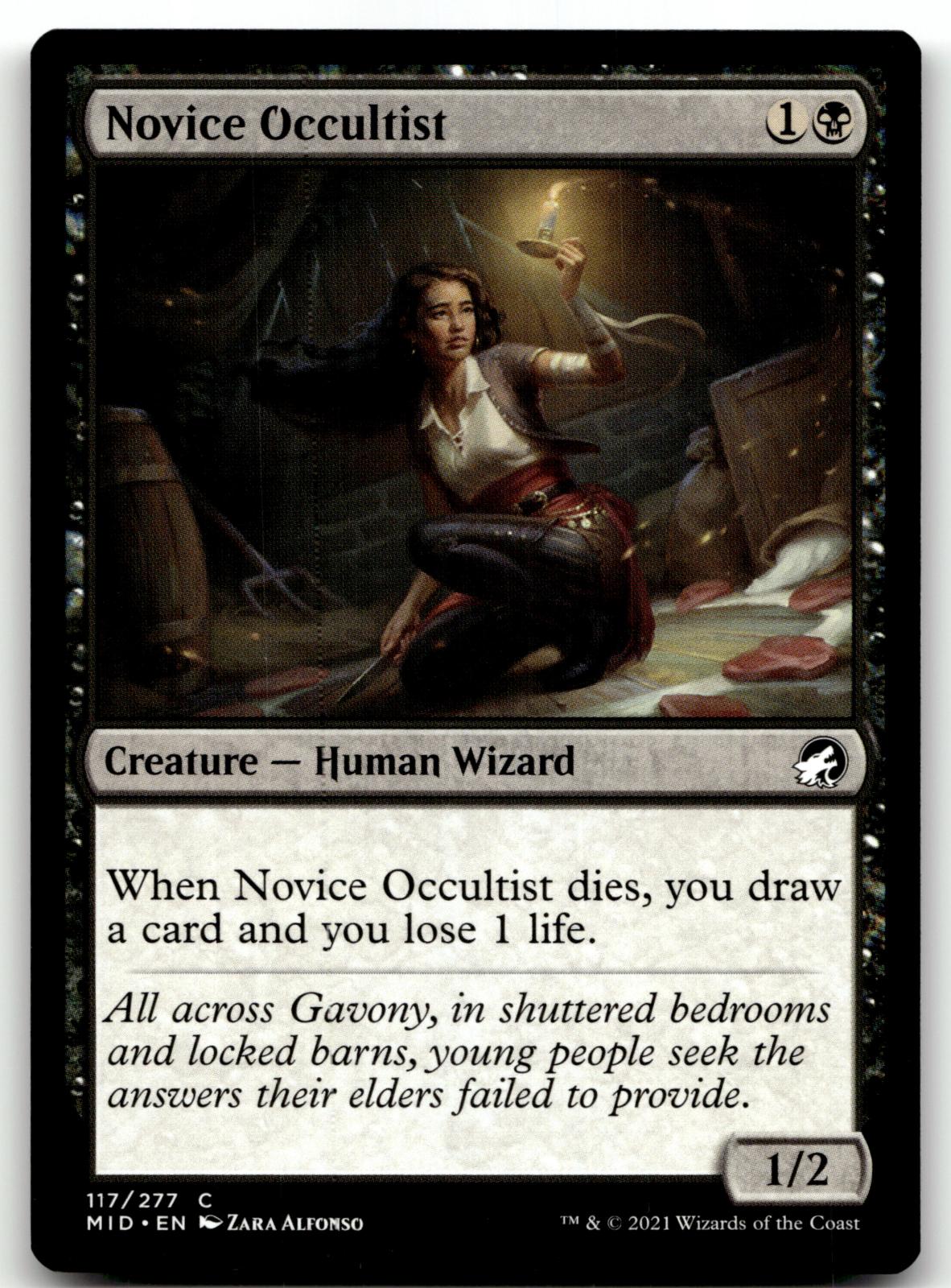 Novice Occultist 117 Common Innistrad: Midnight Hunt Magic: The Gathering NM