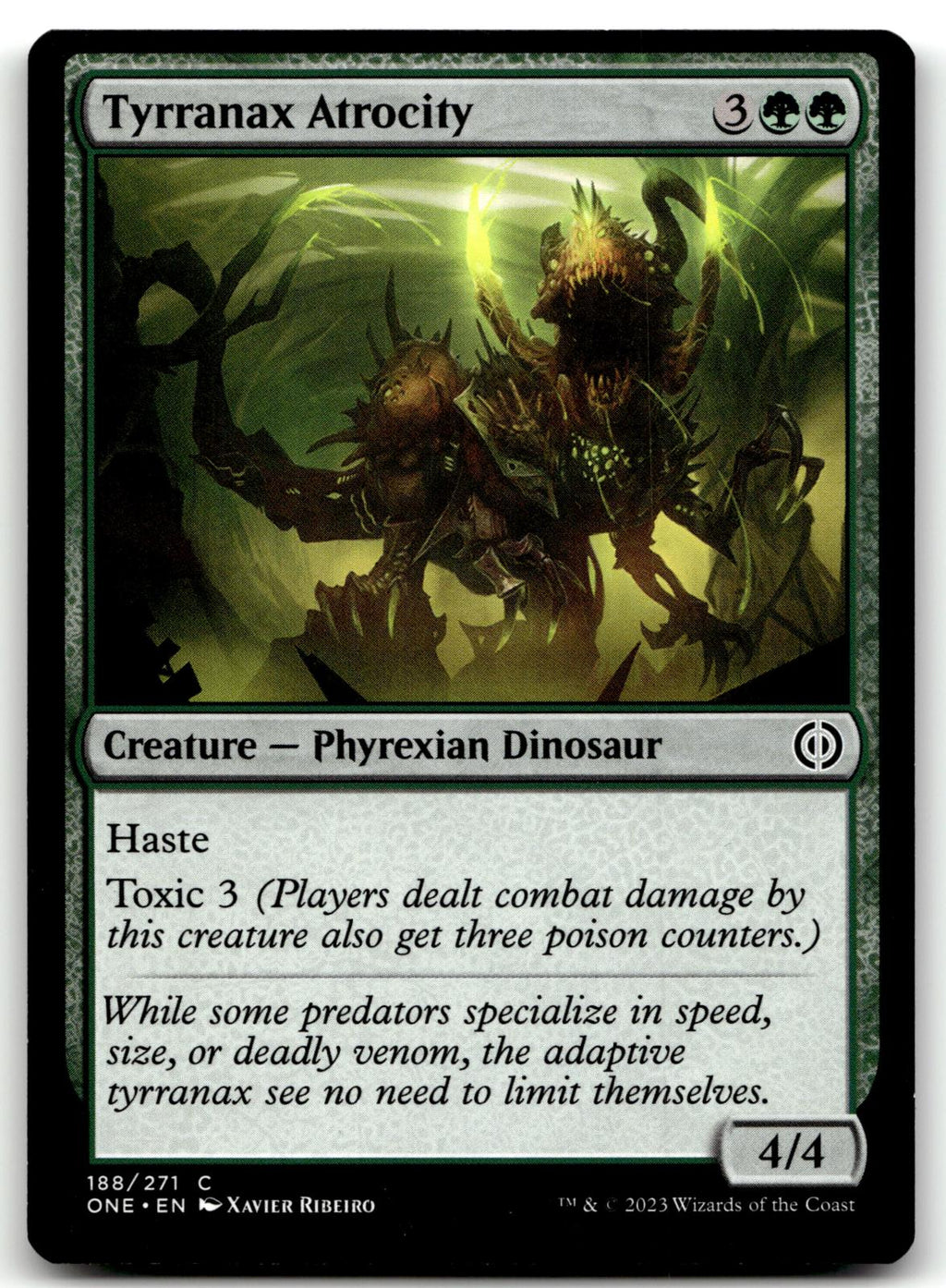 Tyrranax Atrocity 188 Common Phyrexia: All Will Be One Magic: The Gathering NM
