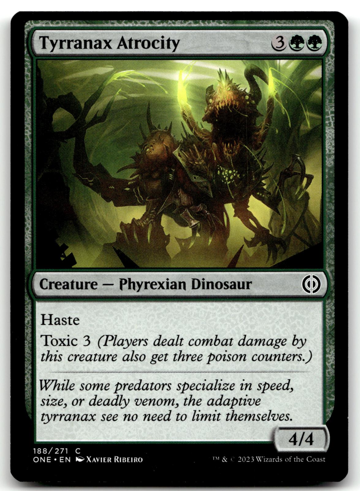 Tyrranax Atrocity 188 Common Phyrexia: All Will Be One Magic: The Gathering NM
