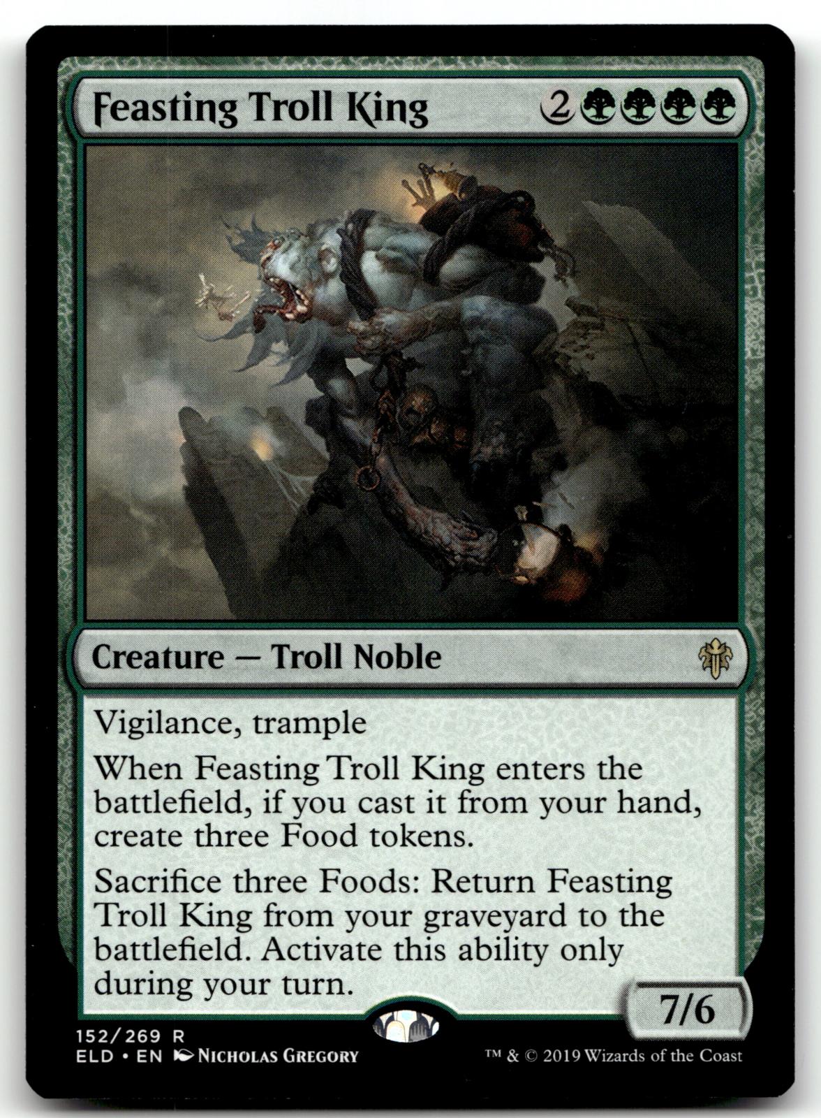 Feasting Troll King 152 Rare Throne of Eldraine Magic: The Gathering Near Mint