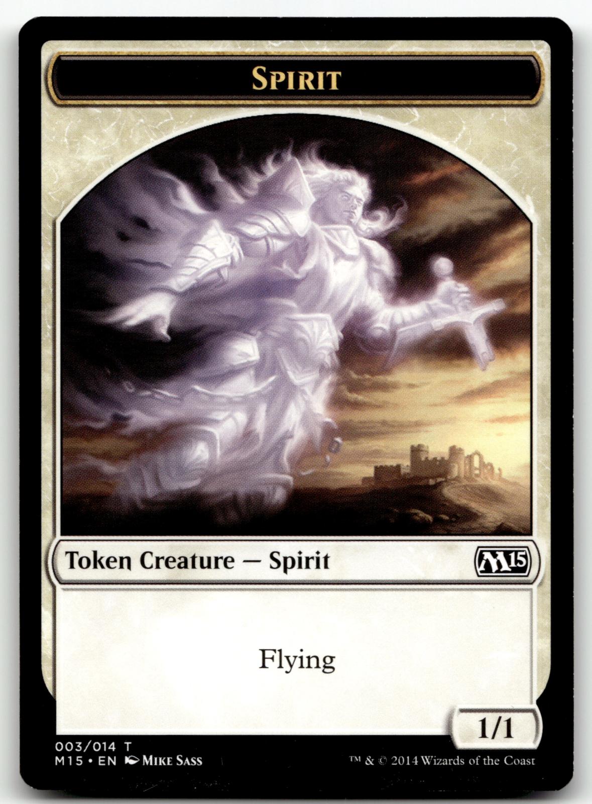 Spirit Token 3 Token Magic 2015 (M15) Magic: The Gathering Near Mint