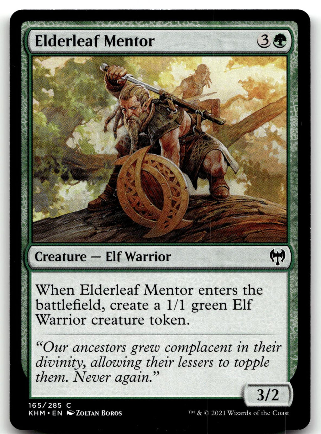 Elderleaf Mentor 165 Common Kaldheim Magic: The Gathering Near Mint