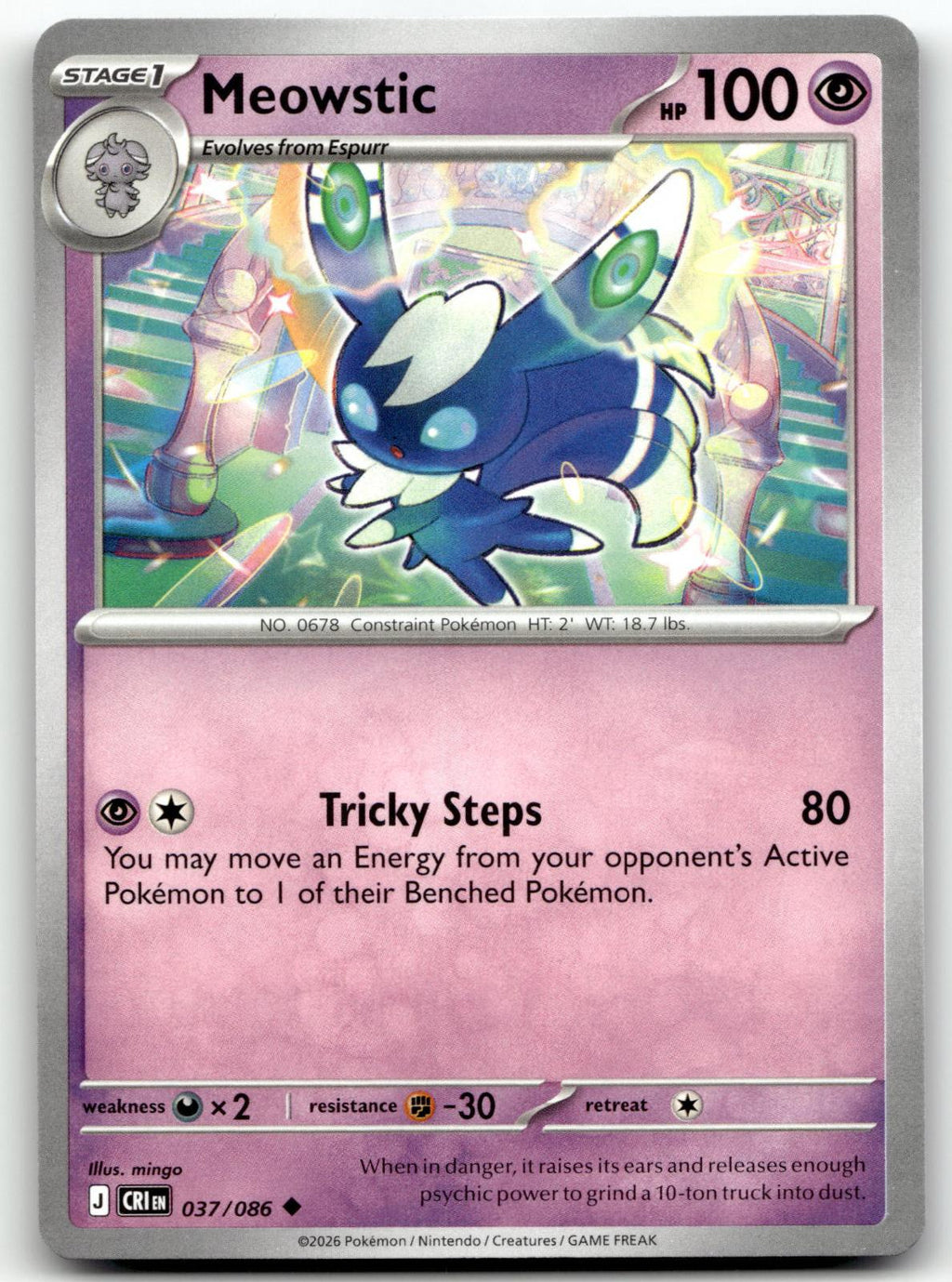 Meowstic 037/086 Uncommon Chaos Rising Pokemon Near Mint
