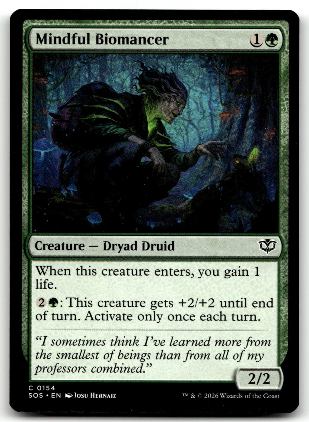 Mindful Biomancer 154 Common Secrets of Strixhaven Magic: The Gathering NM
